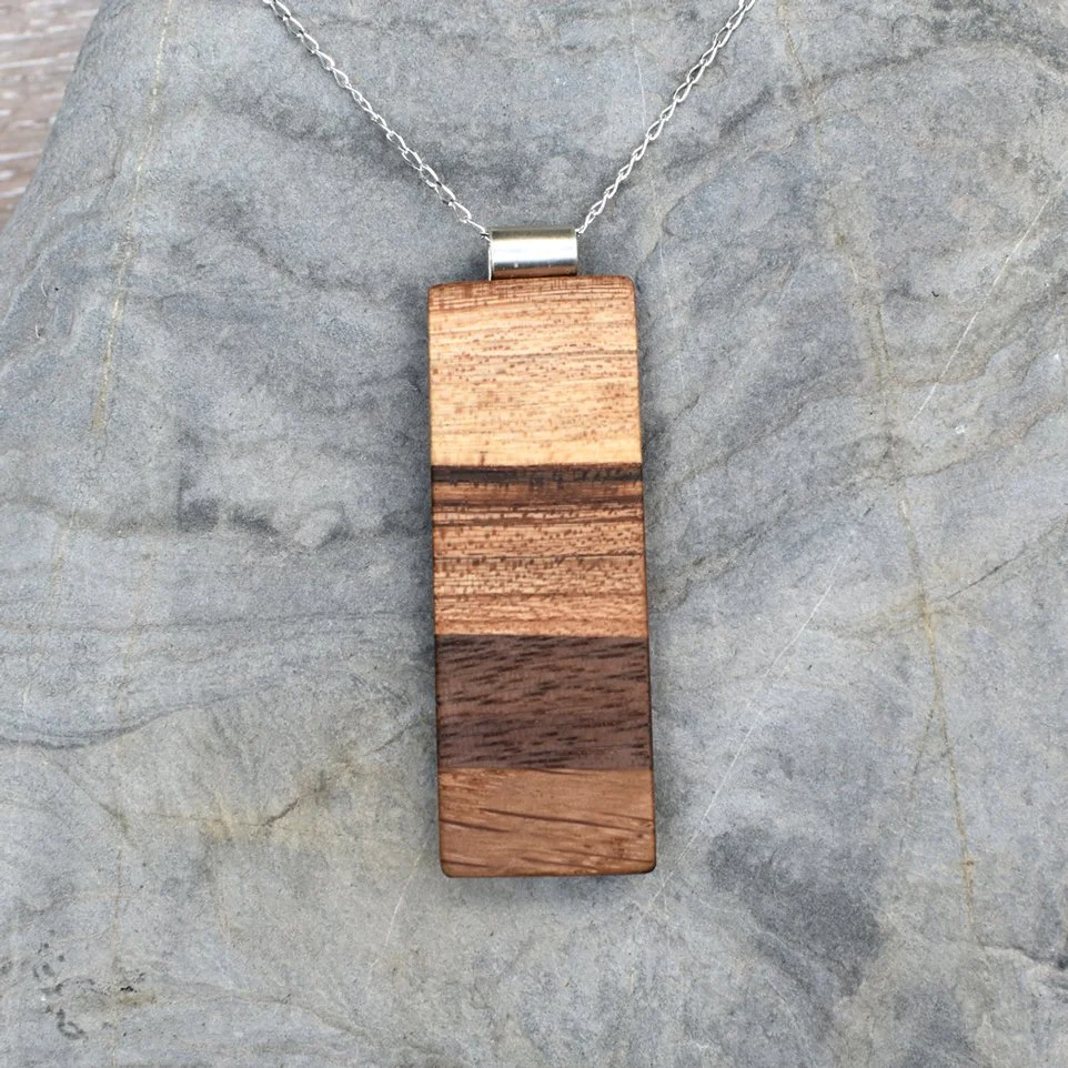 English Elm, American Black Walnut & Oak Pendant