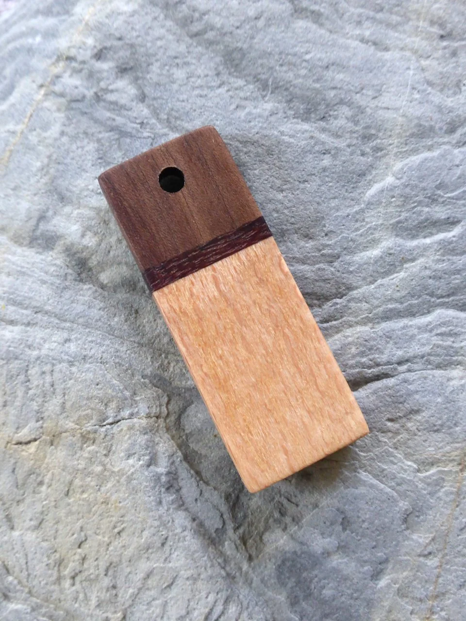 Dark Walnut, Purpleheart & Beech Pendant