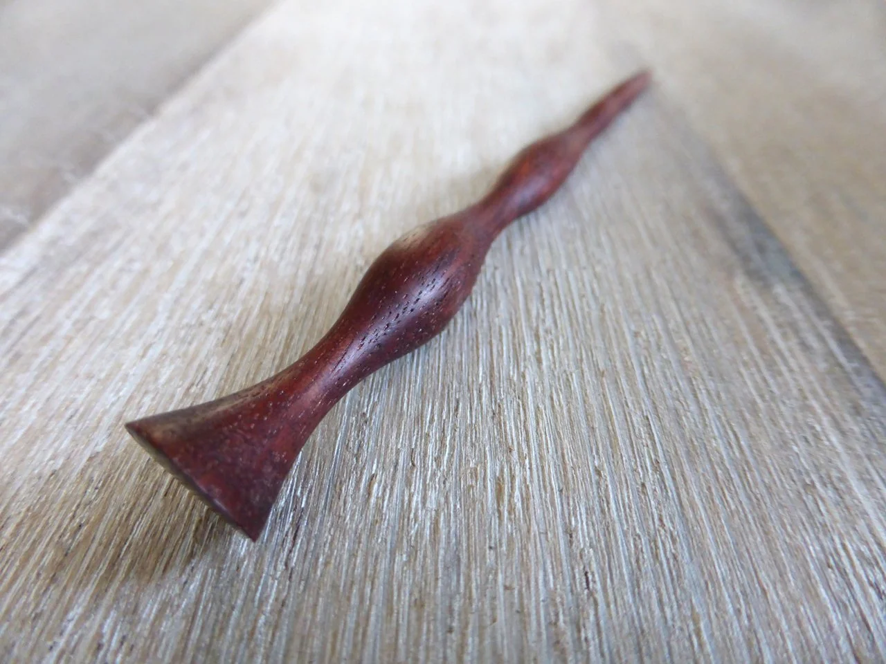 Contoured Purpleheart Wood Hair Pin