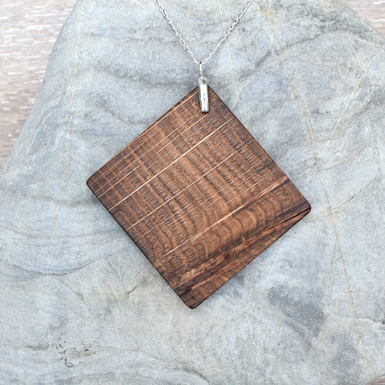 Endgrain Oak & Purpleheart Pendant