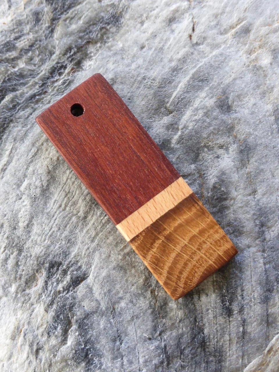 Deep Purpleheart & Curly Oak Pendant