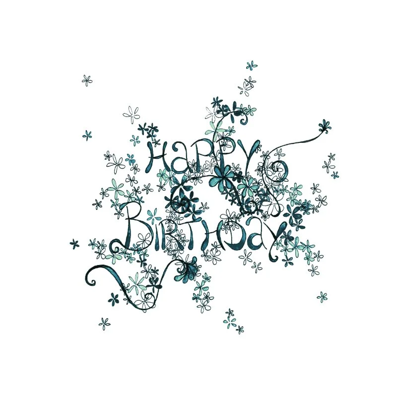 Teal Happy Birthday Card