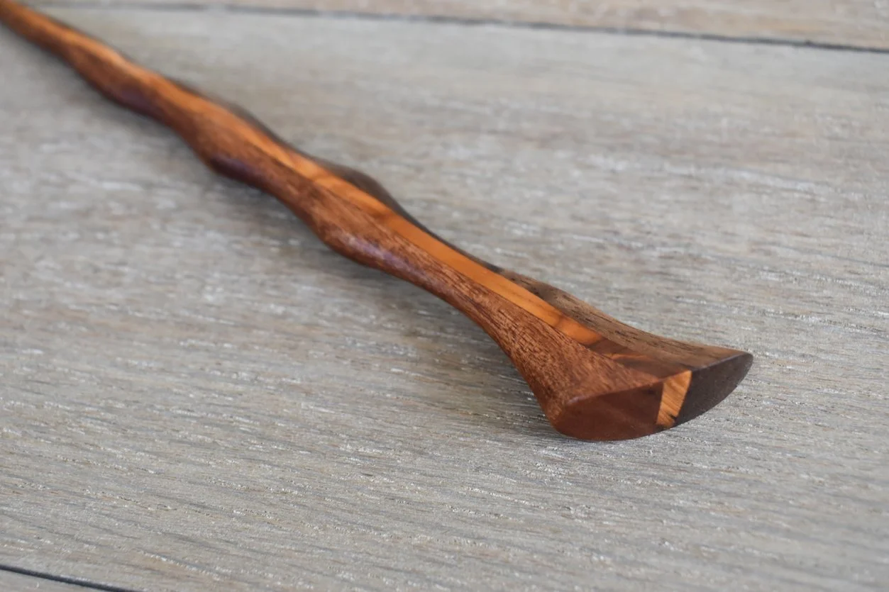 Walnut, Sapele & Yew Wood Hair Pin