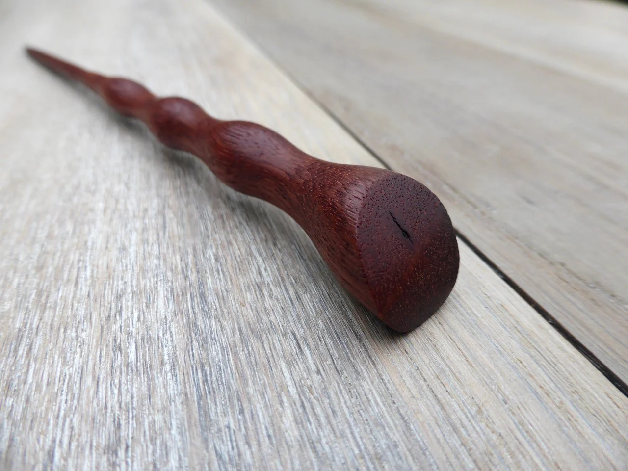 Contoured Purpleheart Hair Pin.