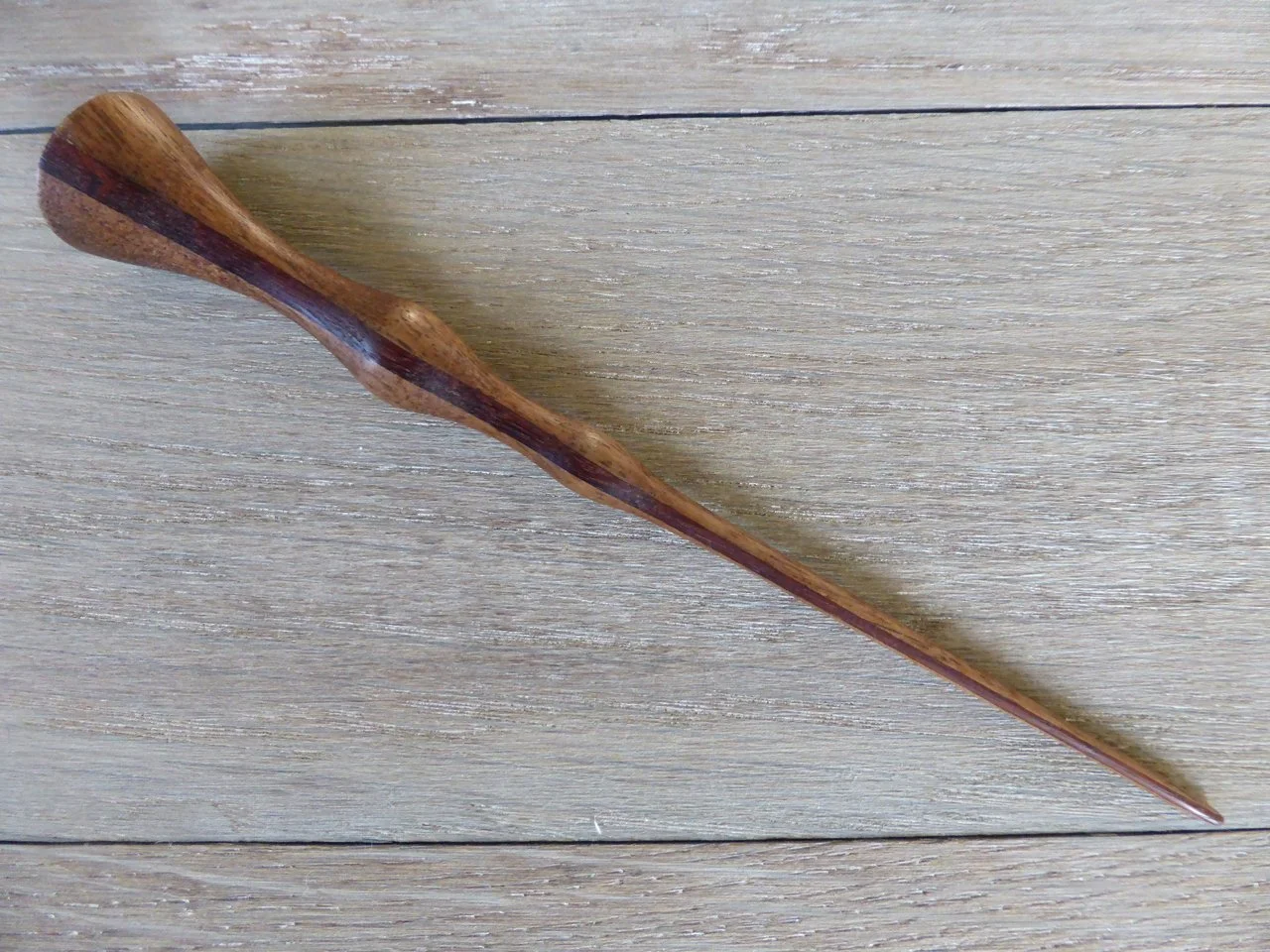 Black Walnut and Purpleheart Pinstripe Hair Pin