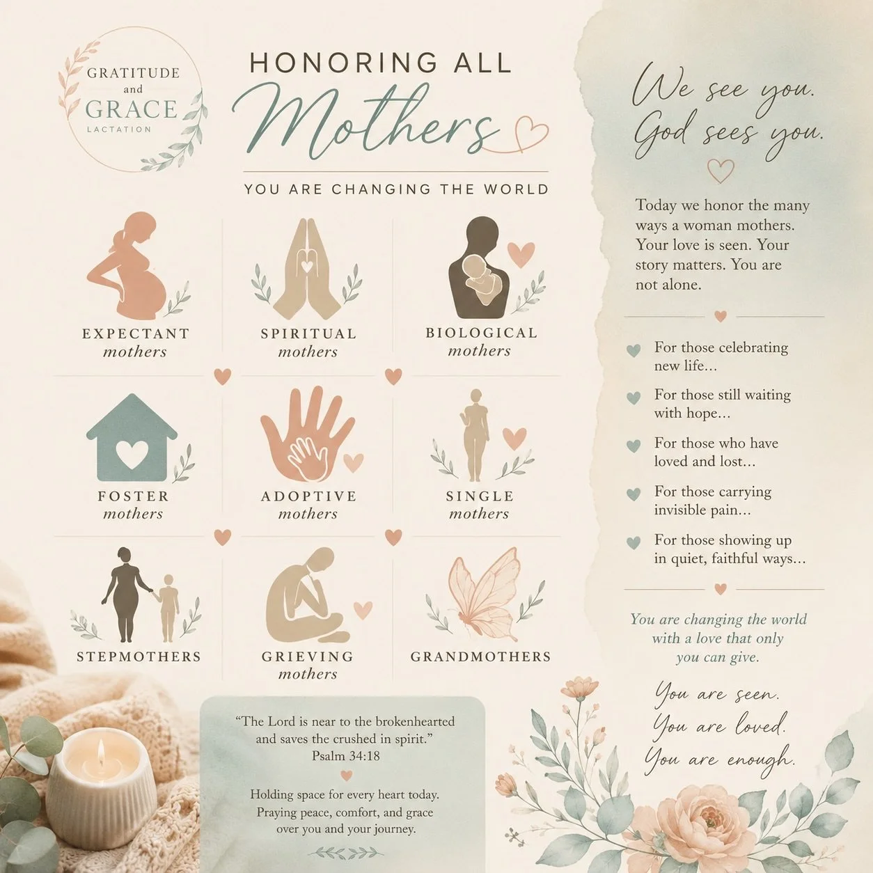 Today, we honor the women whose love nurtures, protects, teaches, sacrifices, grieves, prays, and perseveres. 🤍

To the mothers rocking babies in the middle of the night&hellip;
To the women praying for a child still not in their arms&hellip;
To the