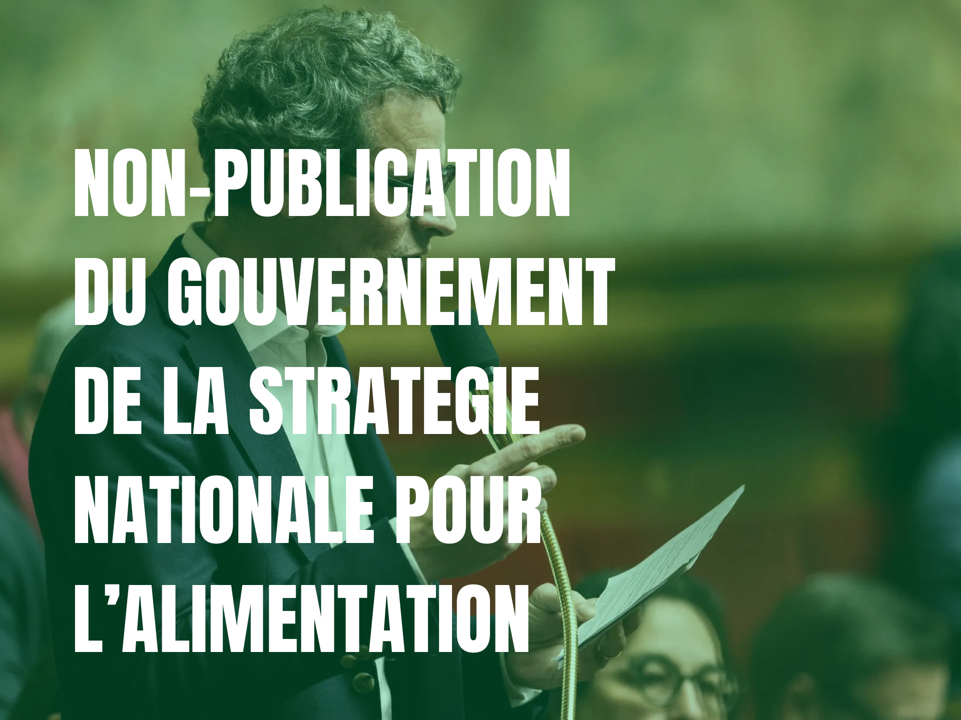 Question au gouvernement sur la non publication de la stratégie nationale pour l’alimentation