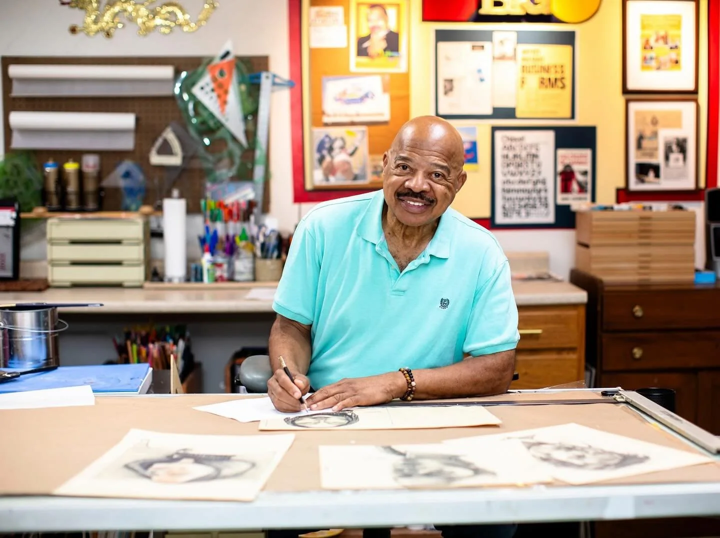I was sooooo excited to photograph John Waters in his studio last week. Anytime I get to photograph an artist is special for me. 🤩

He is an illustrator and graphic designer with an extensive history in the field. I was blown away at his sketches, e