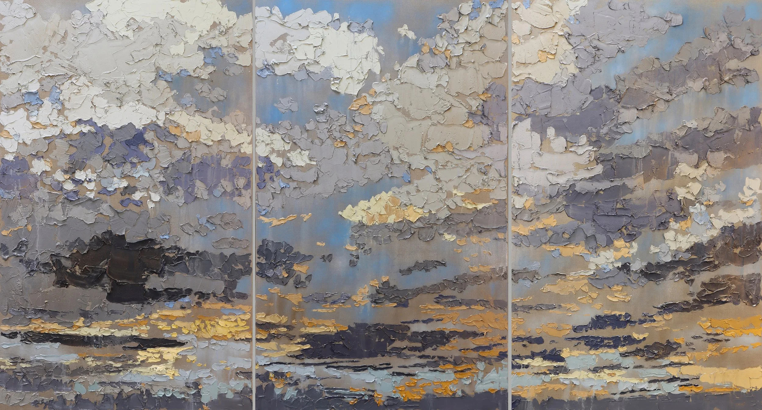The Space Between, Triptych 180 x 330 cm (total)