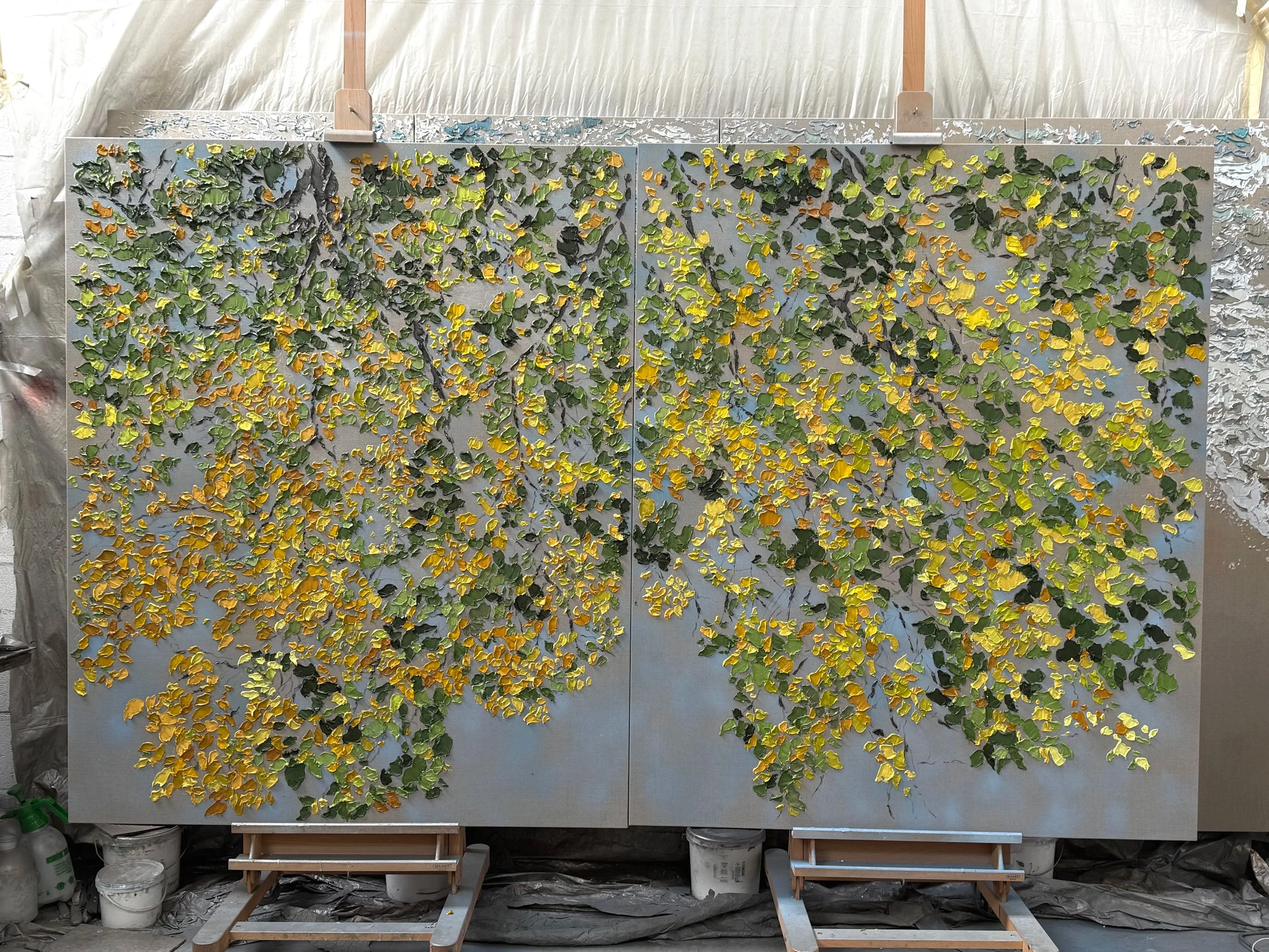When the leaves come tumbling down. Diptych (each 170 x 150 cm)