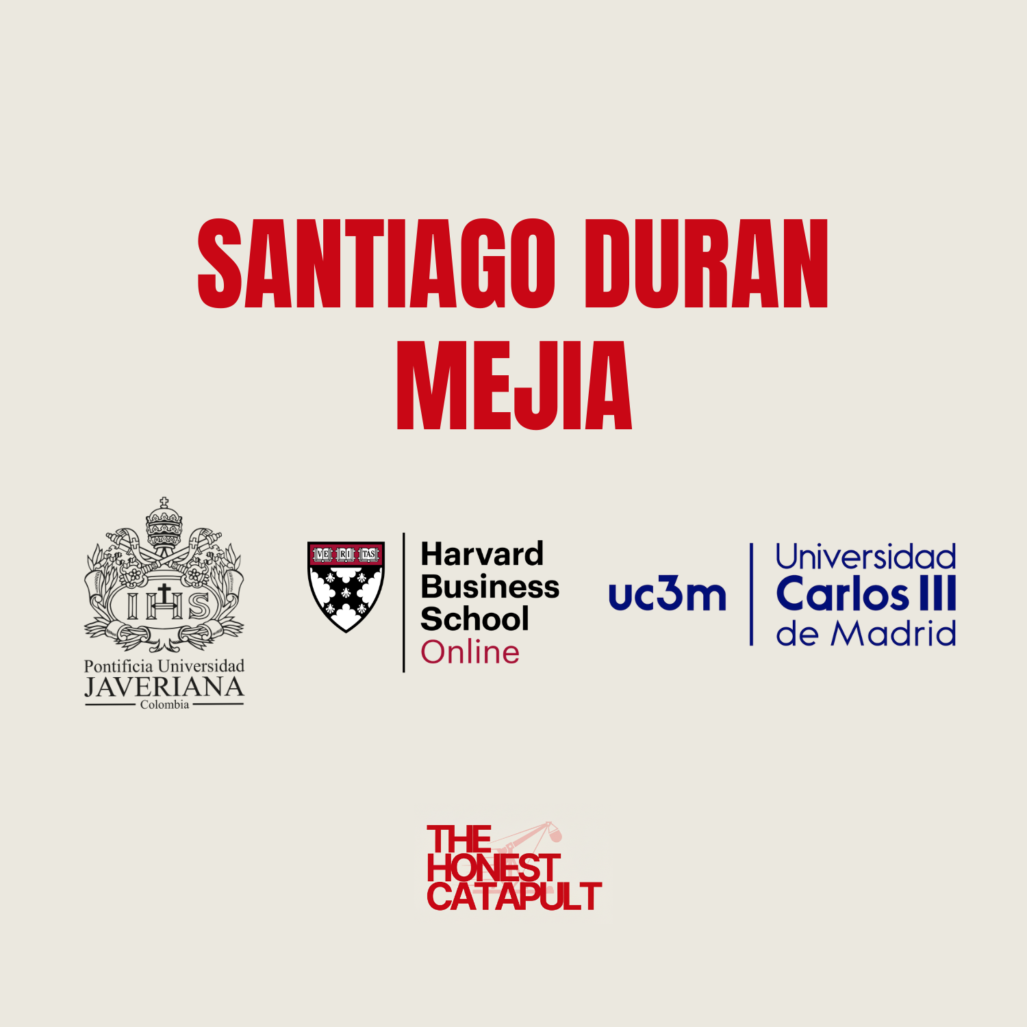 Credenciales de Santiago Durán Mejía, Psicólogo Clínico: Pontificia Universidad Javeriana, Universidad Carlos III de Madrid.
