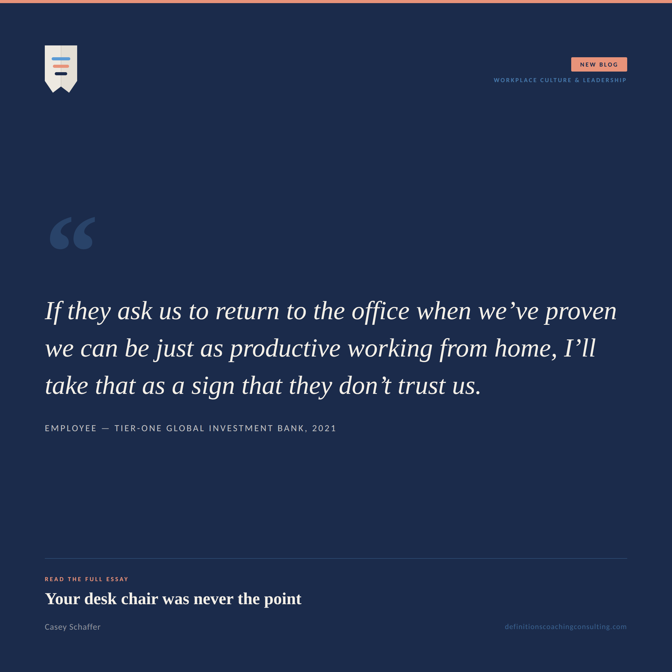 Your desk chair was never the point