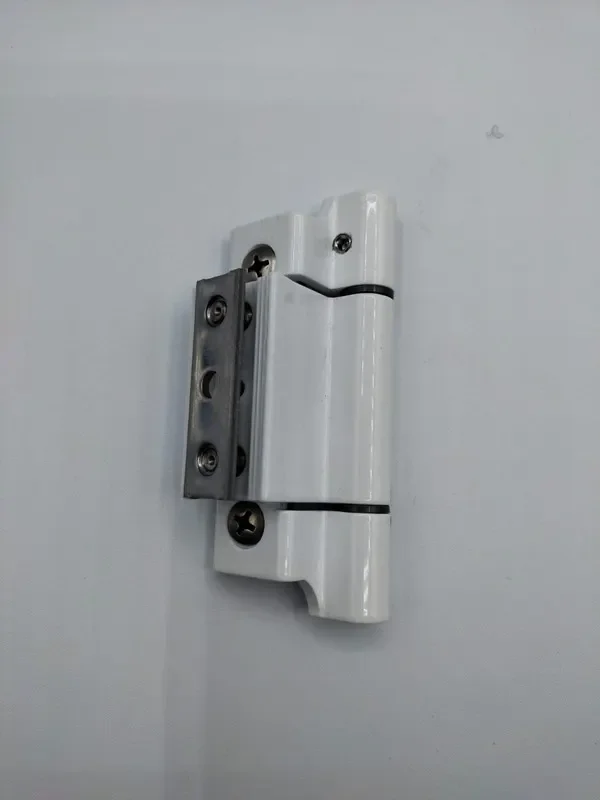 Bisagra grip 3 palas blanco, perfiles de Canal Europeo para espina de seguridad para pasador de fijación.