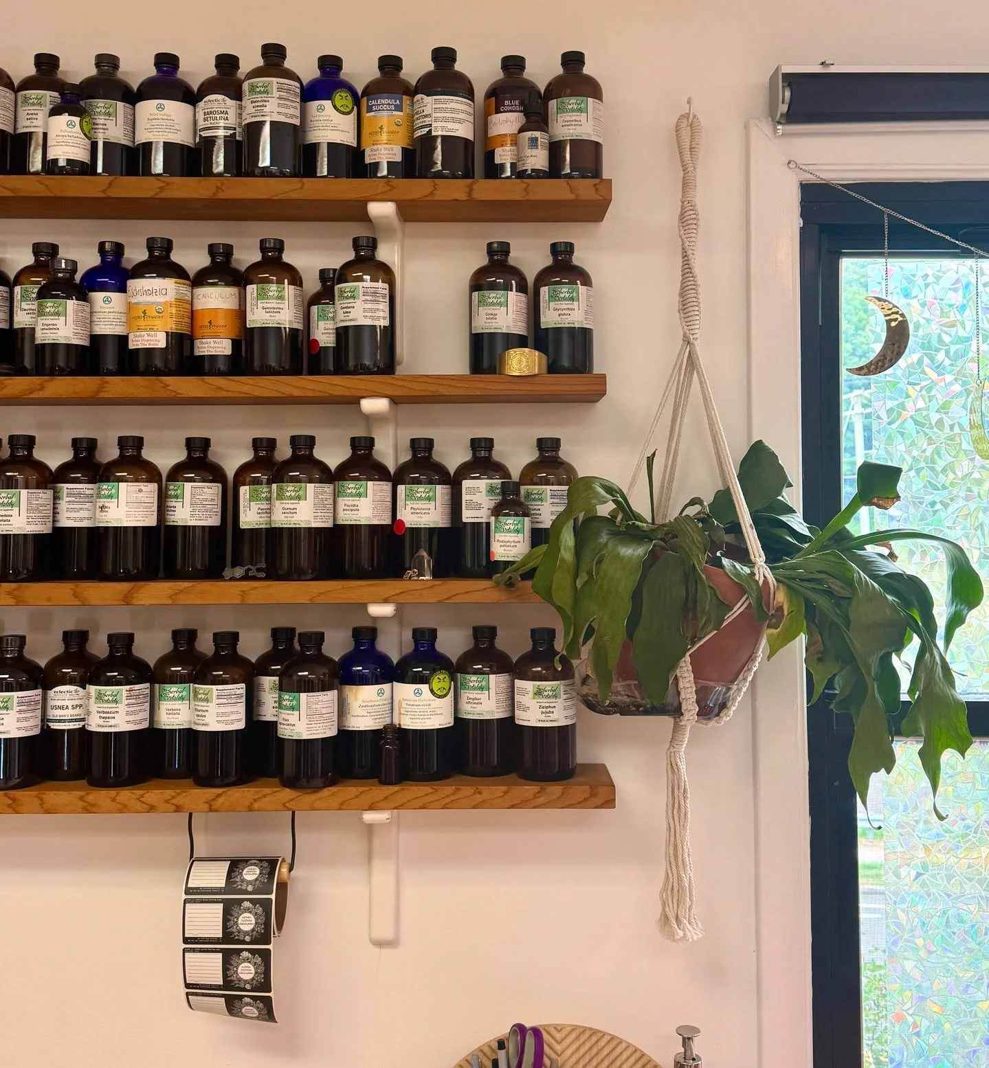 At our office we use tinctures because they&rsquo;re potent and easy to personalize. Our wall of herbal extracts is overflowing with medicine&mdash;each one hand selected allowing us to tailor support to your unique needs. From calming the nervous sy