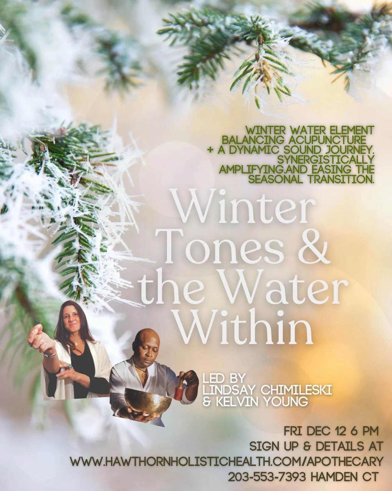 12/12 SOUND HEALING + ACU ☯️❄️🧦🎶🌲 Winter invites us to soften, slow down, and listen inward. The Water element governs wisdom, grounding, and our ability to flow with life&rsquo;s transitions.
This event blends sound healing with gentle acupunctur