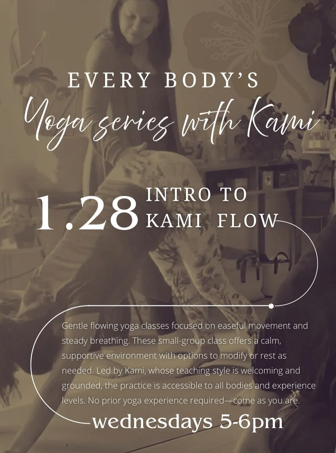 We are offering a new yoga series with Kami 🤍
Approachable, inclusive classes designed for every body.
Join a single class or the full 6-week series.
Details + registration on our website's shop page! Starting with an intro class Jan 28th