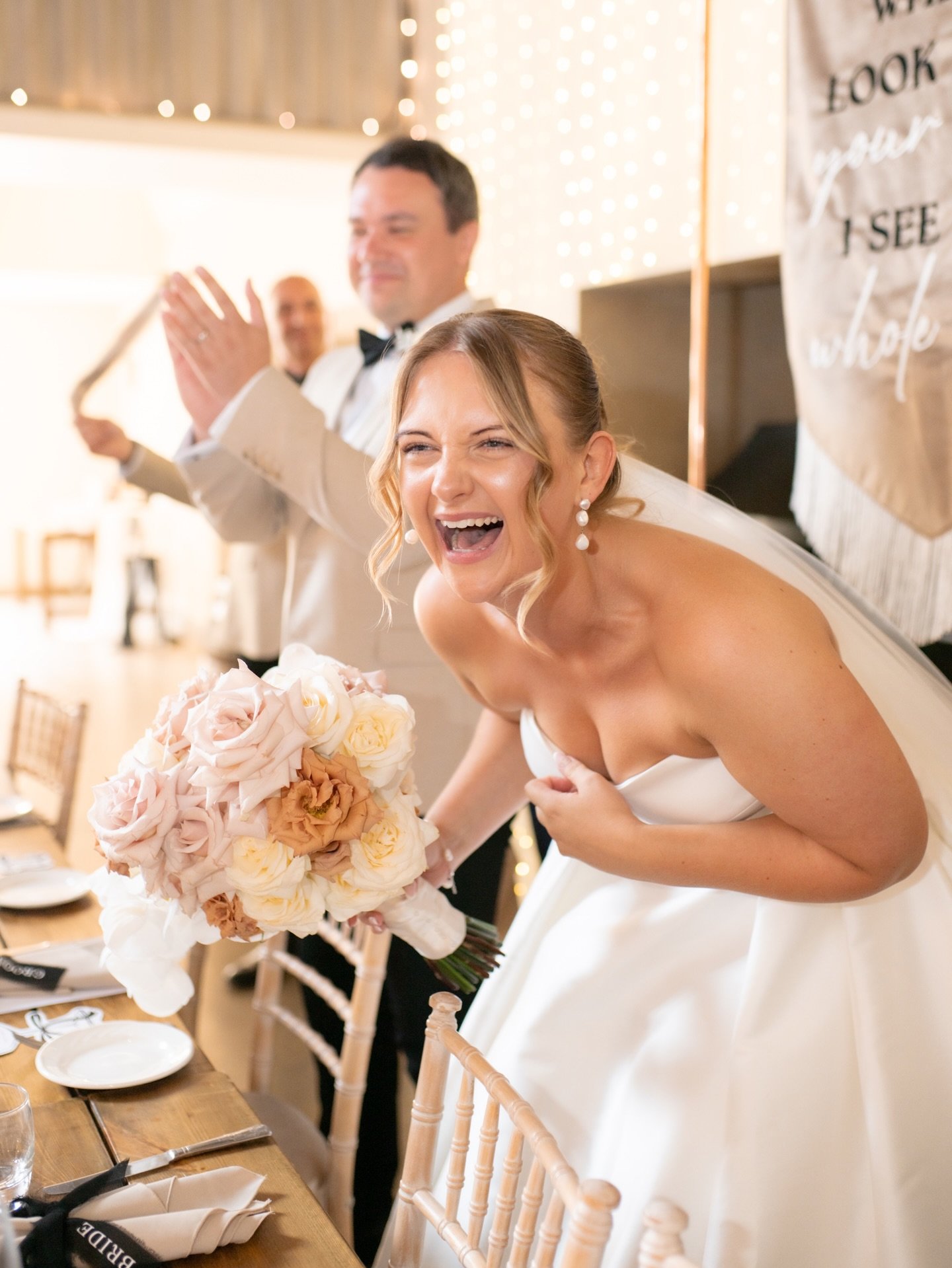 Bring that energy for every entrance ⚡️ Whip those serviettes, scream, shout and make your bride and groom feel all of the love as they enter! 

//

Georgie &amp; James

@georgie.deed 
@jdeed17 
@houchinsweddingvenue 
@madspierce 
@hair.so.boho 
@lex