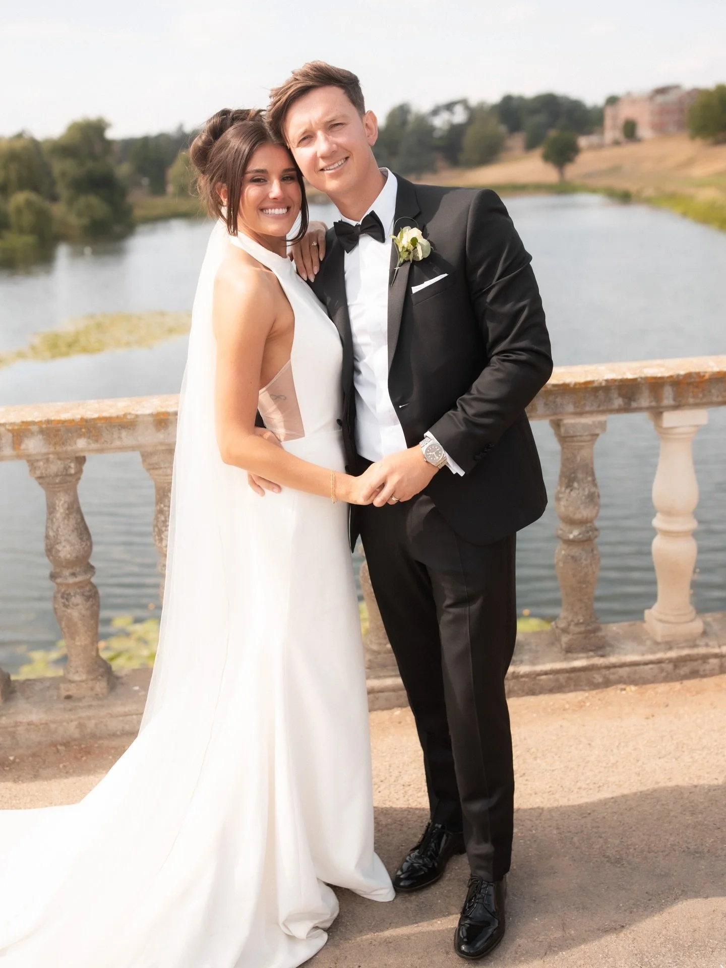 Georgina &amp; Tom 🌿

A small intimate ceremony at St Albans registry office, followed by a beautiful meal with close family and friends at Auberge du Lac. 150 extra guests awaited for that big party with a Motown band that evening at @brockethall ?