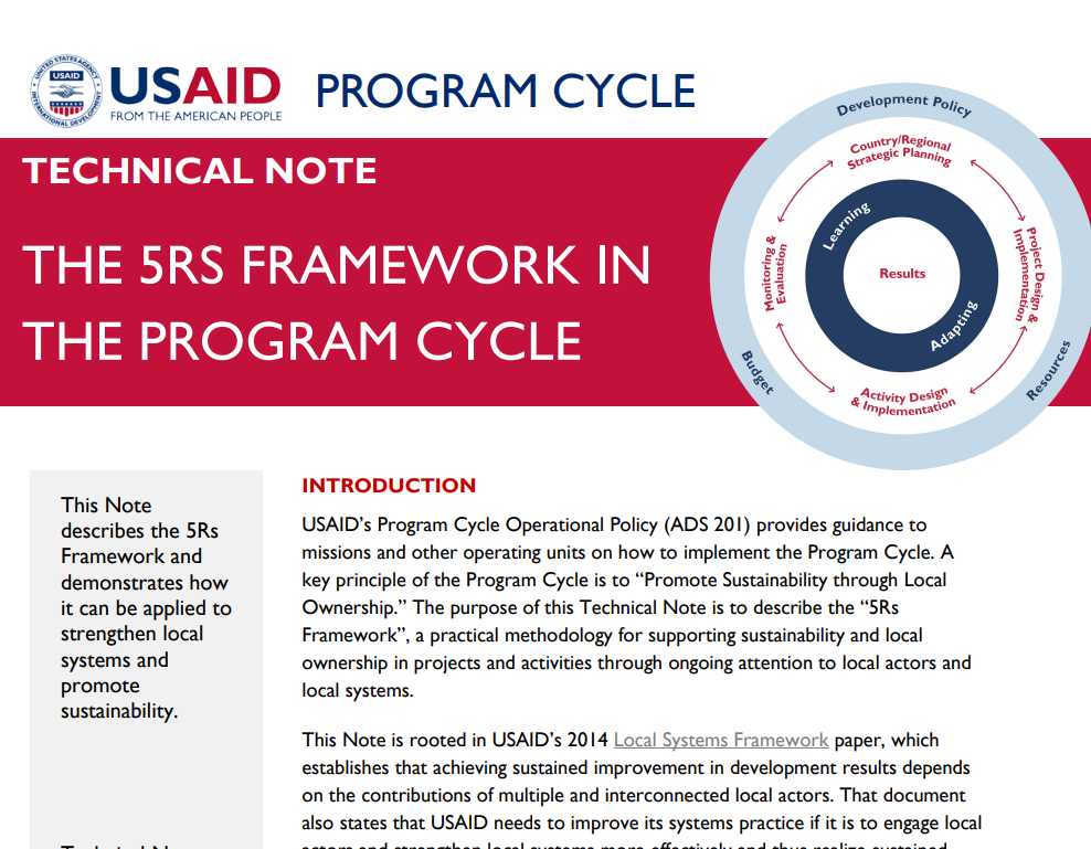 The 5Rs Framework in the Program Cycle
