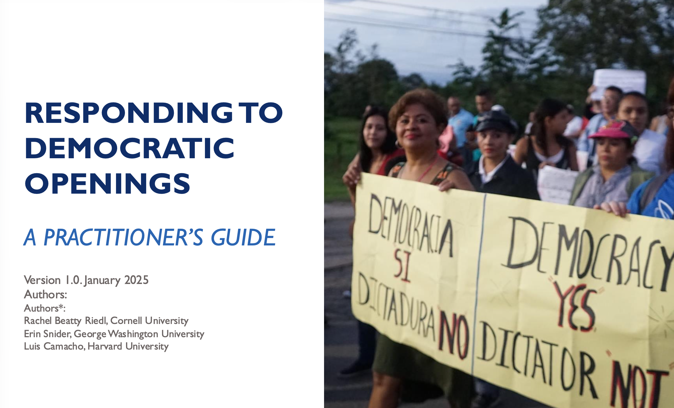 Responding to Democratic Openings: A Practitioners Guide