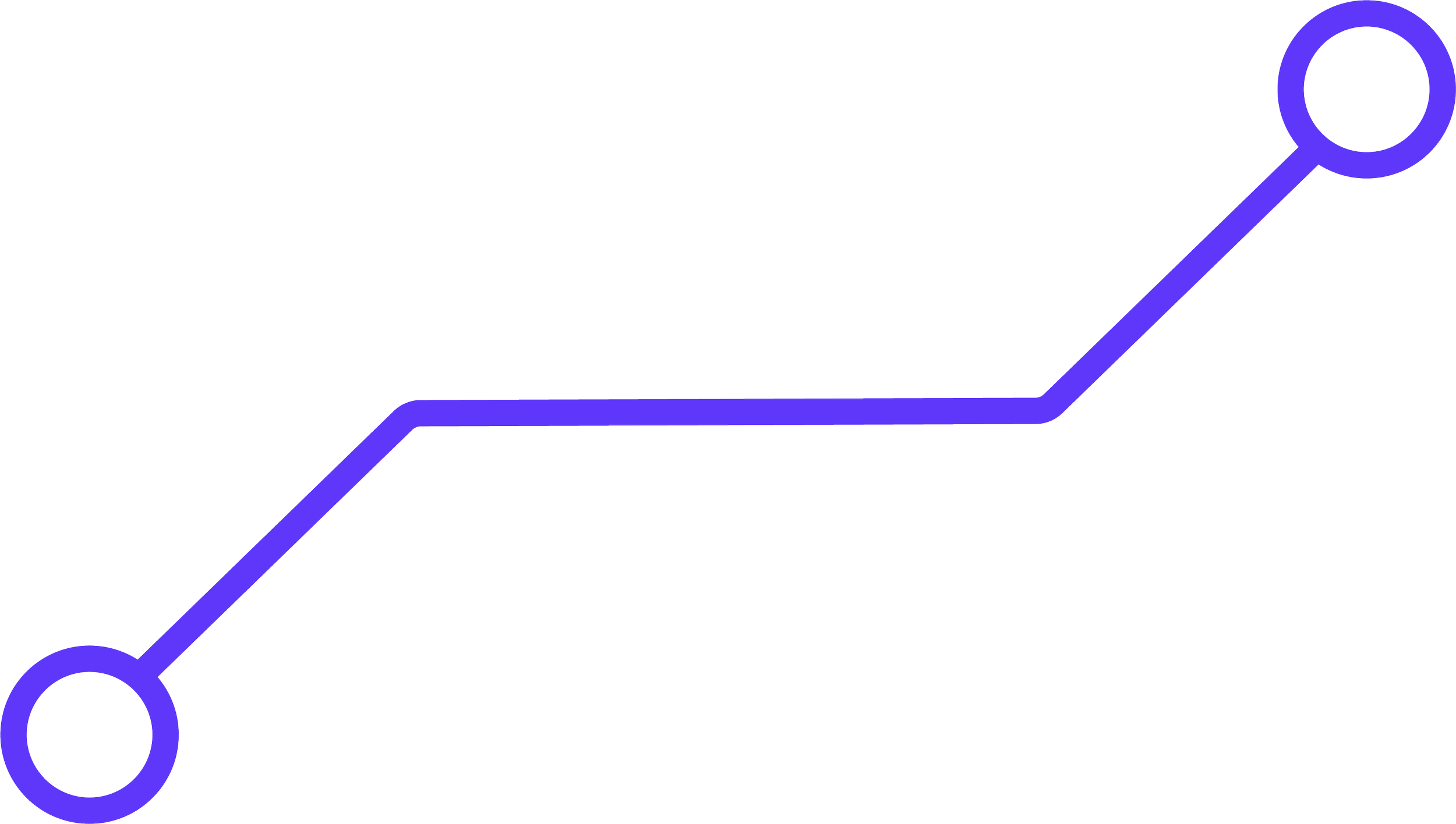 An upwards angled purple PCB trace line from a motherboard.