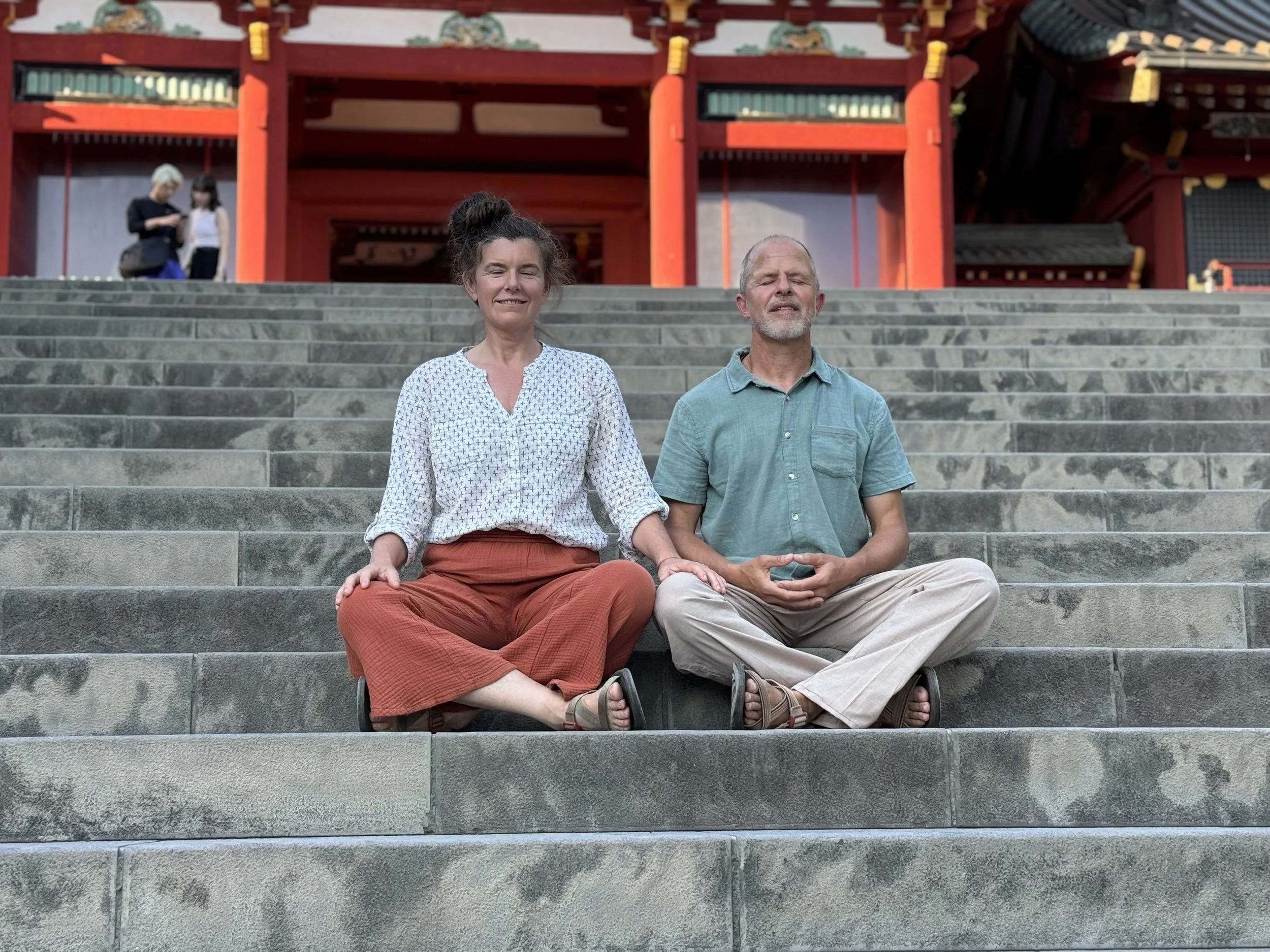 Ann and Clark Zimmerman meditating