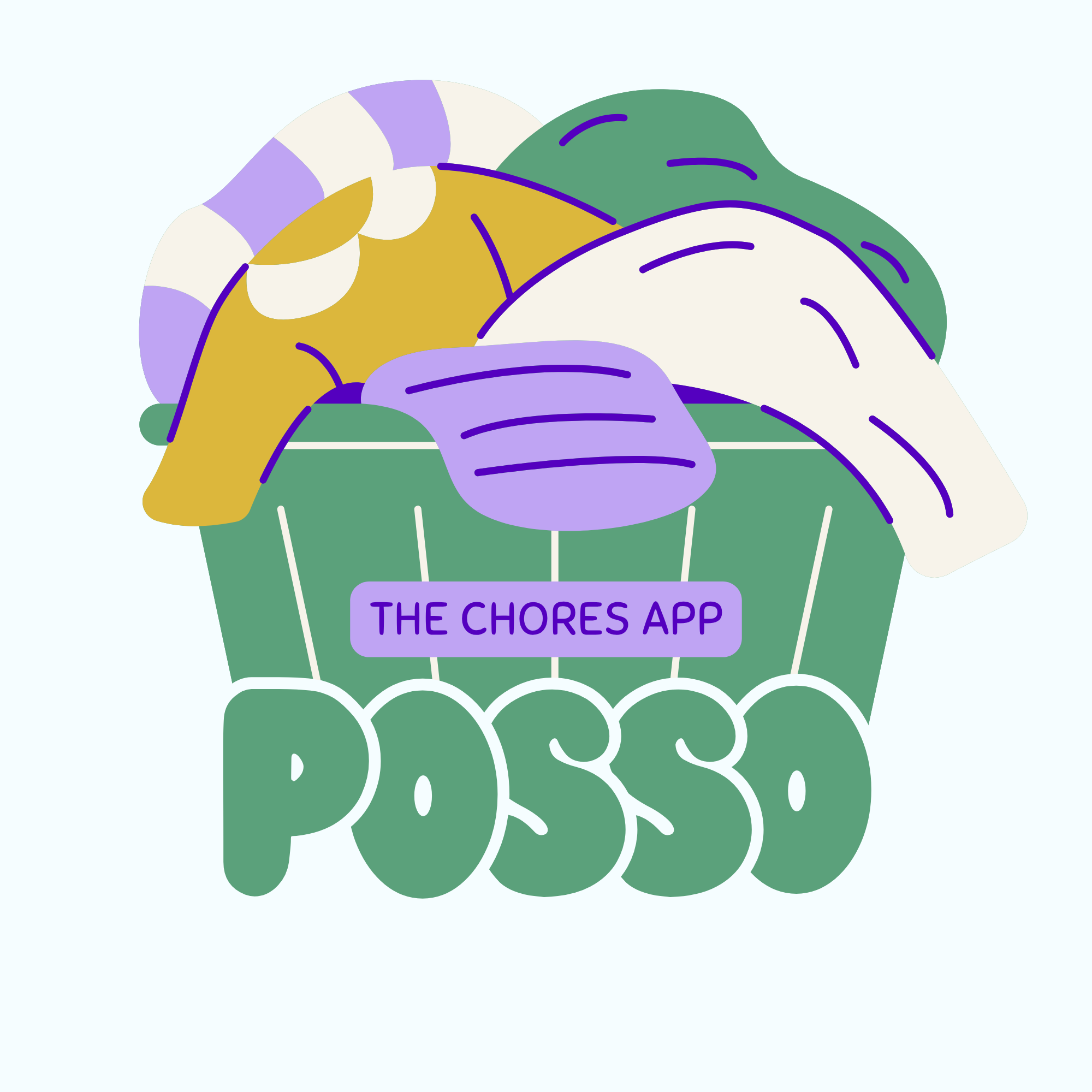 Logo and brand kit for an app for managing chores and tasks