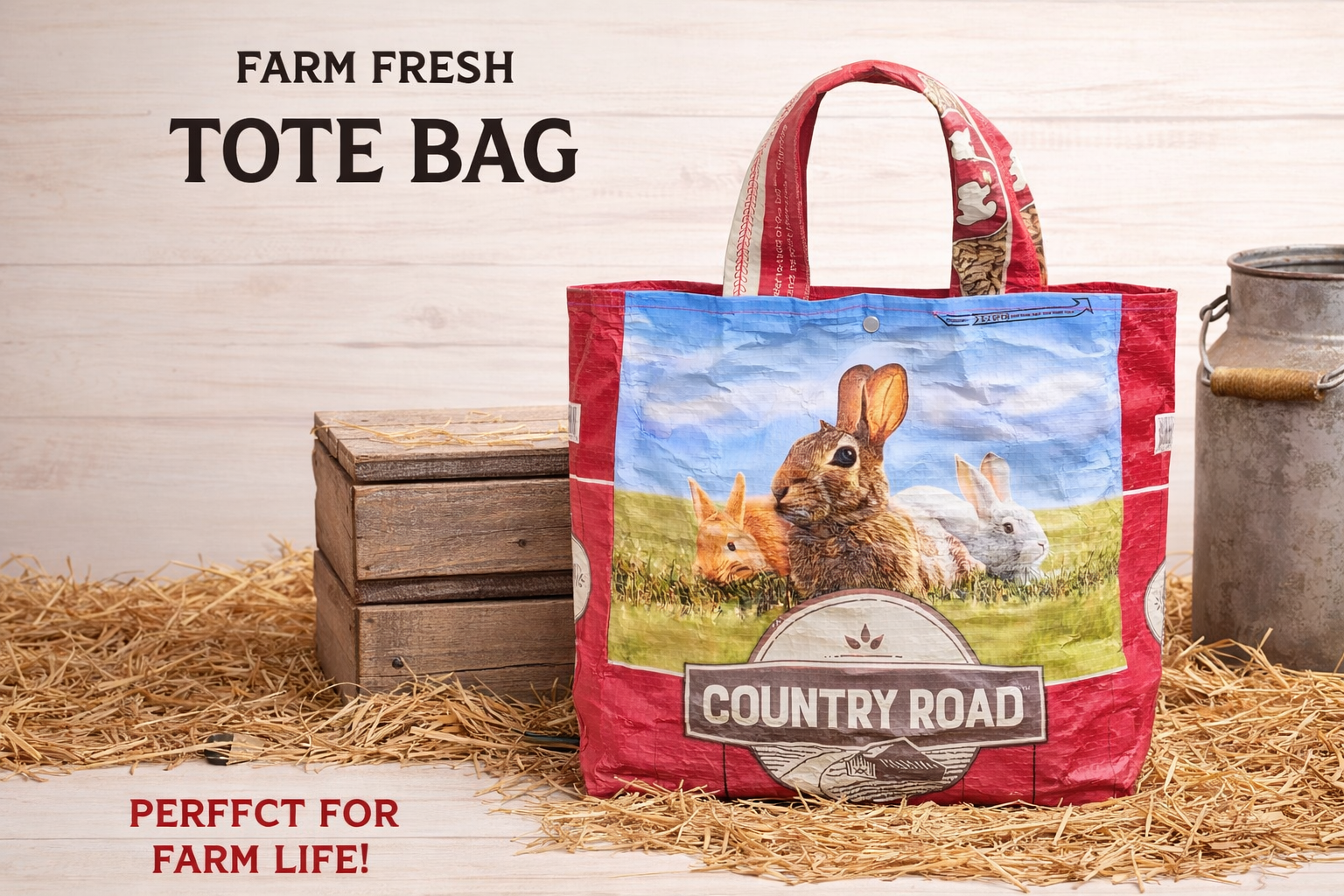 Farm-Fresh Tote Bag (Rabbits)
