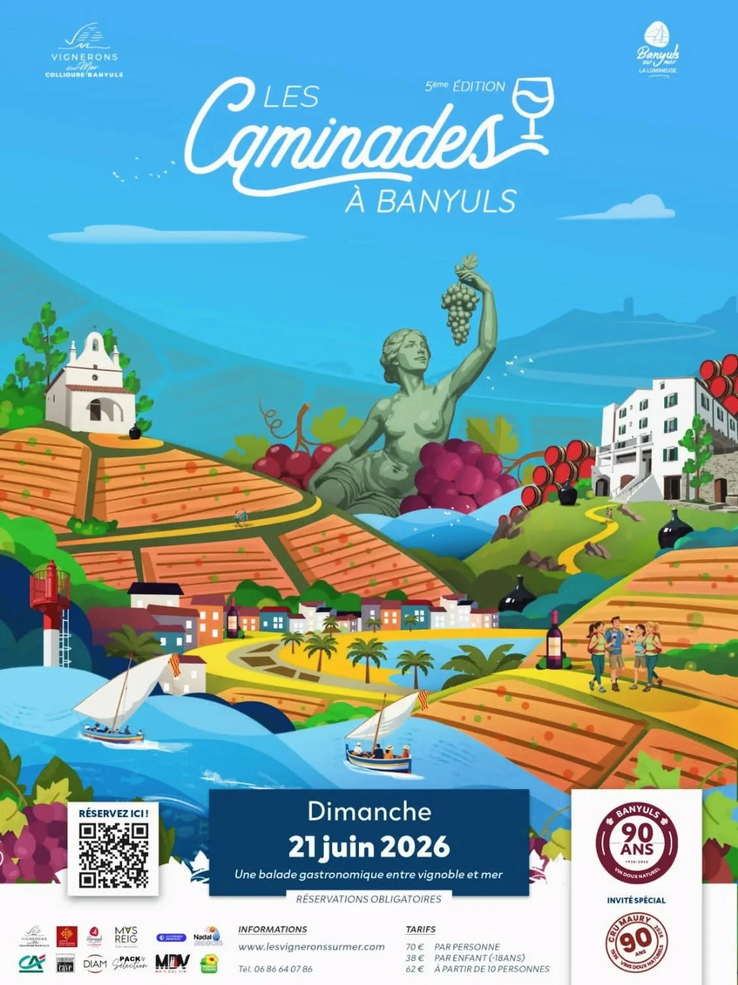 L'&eacute;v&eacute;nement de l'&eacute;t&eacute; se pr&eacute;pare &agrave; Banyuls... et @violetteetabricot sera de la partie ! 🌸🍇

​Le dimanche 21 juin, la magnifique balade gastronomique Les Caminades fait son grand retour (et f&ecirc;te les 90 