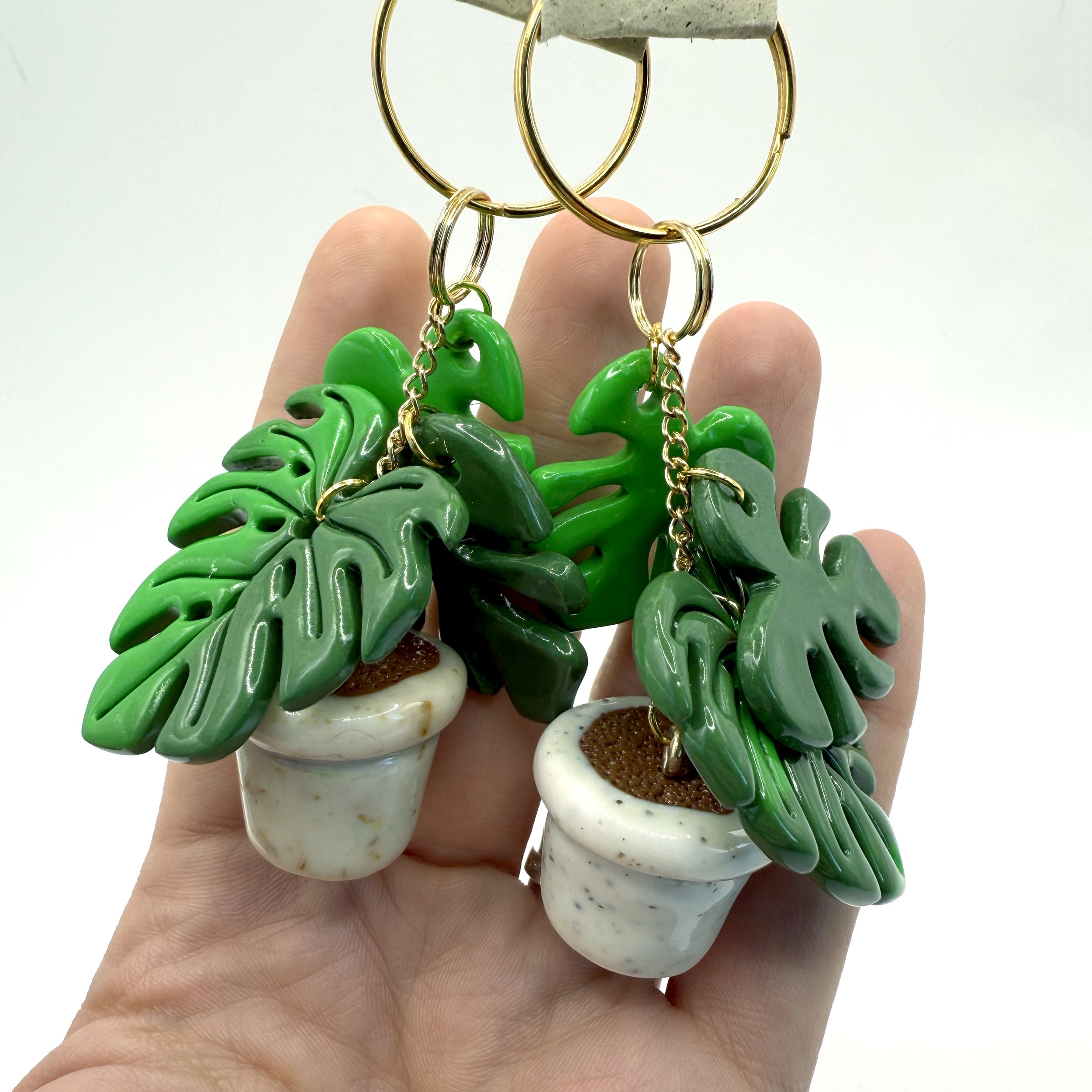 Porte-clés Monstera en pot