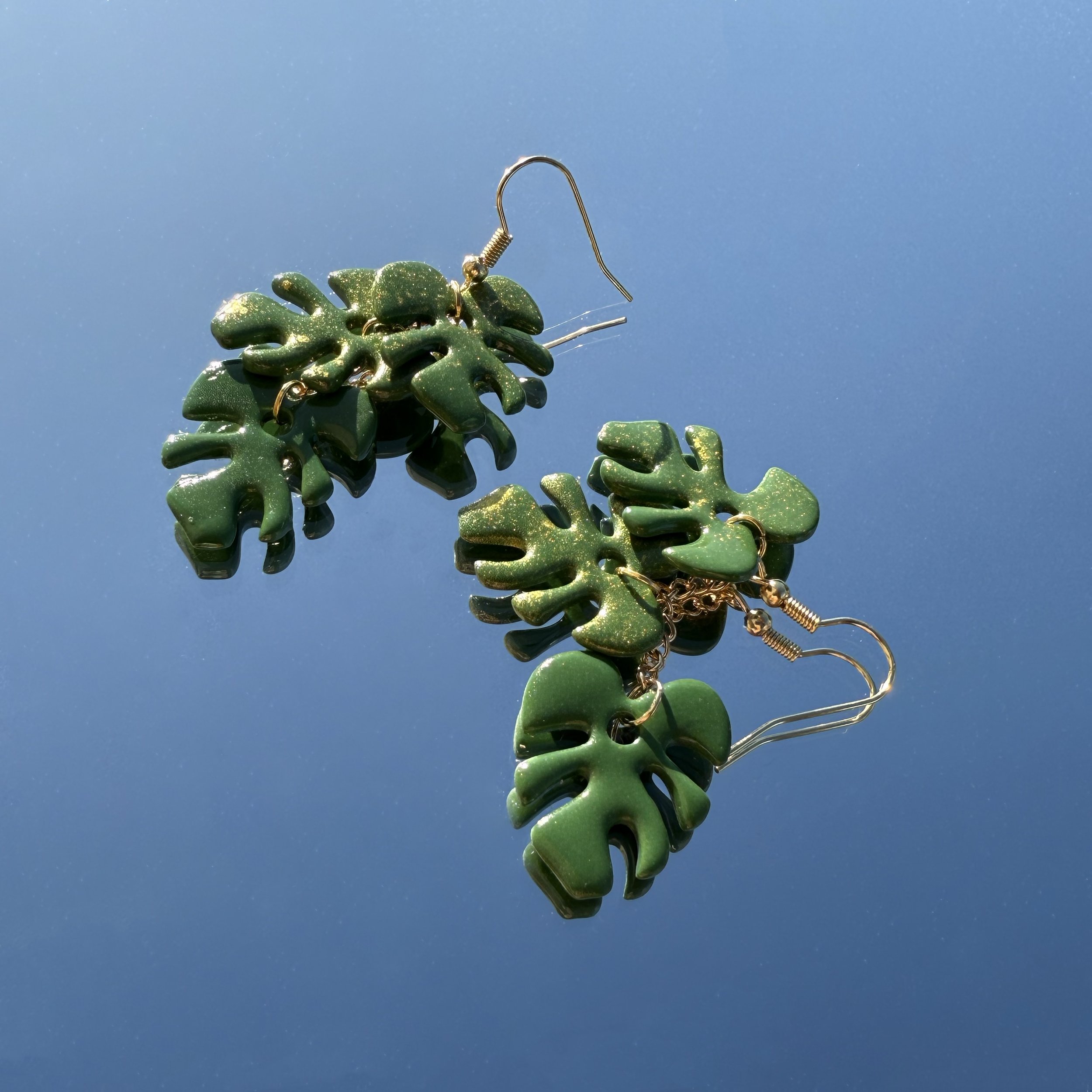 Boucles d'oreilles Triple Monstera