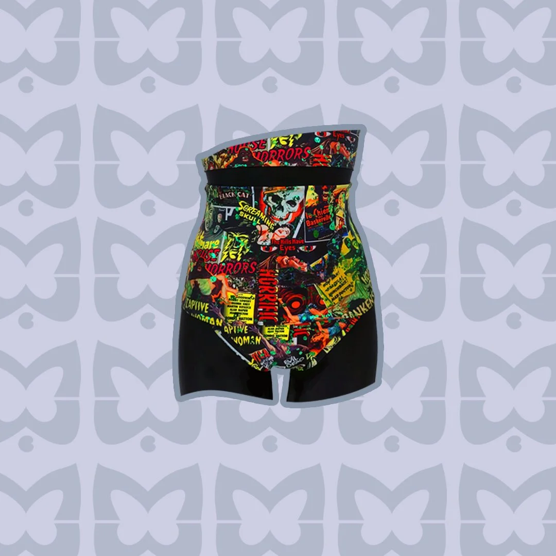 Badehöschen "Cut!" mit mittelhohen Beinausschnitten und Taillenkorsage.