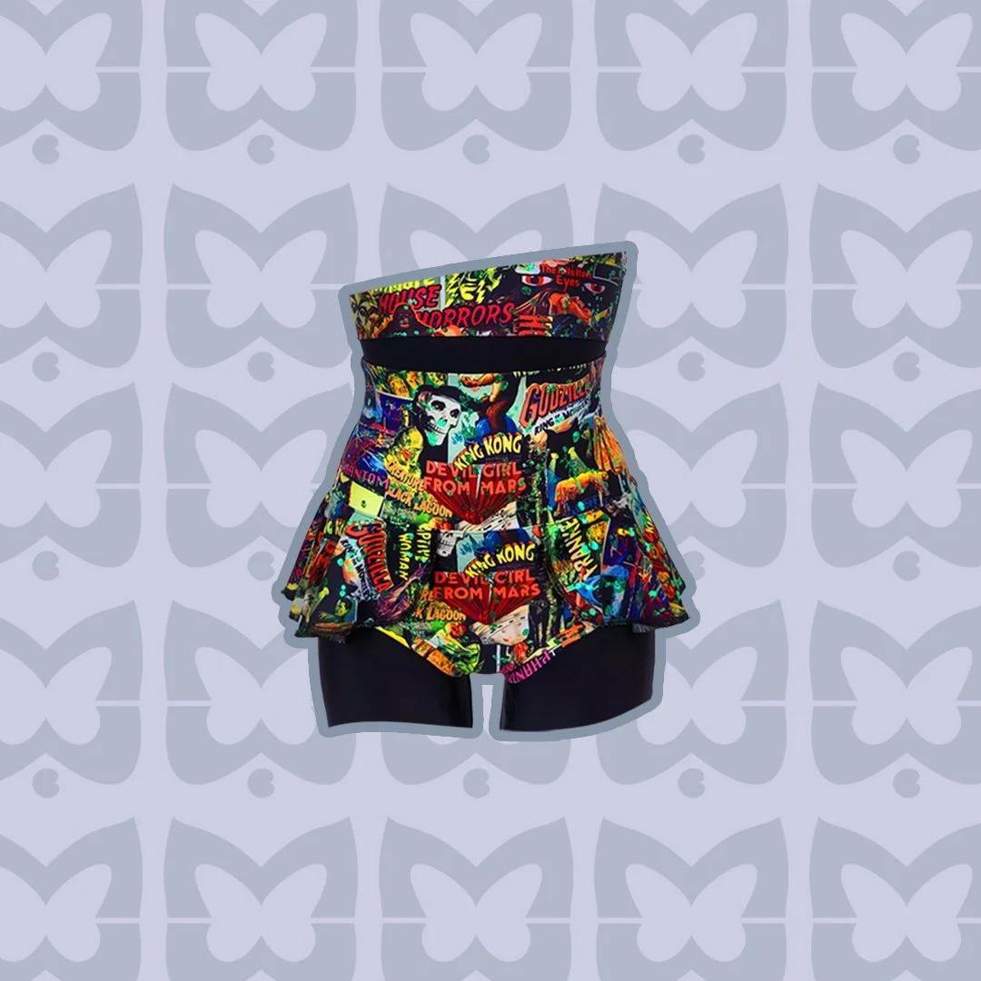 XS-XXL Badehöschen "Hot Pants" mit niedrigen Beinausschnitten, hohem Bund  & Tutu.