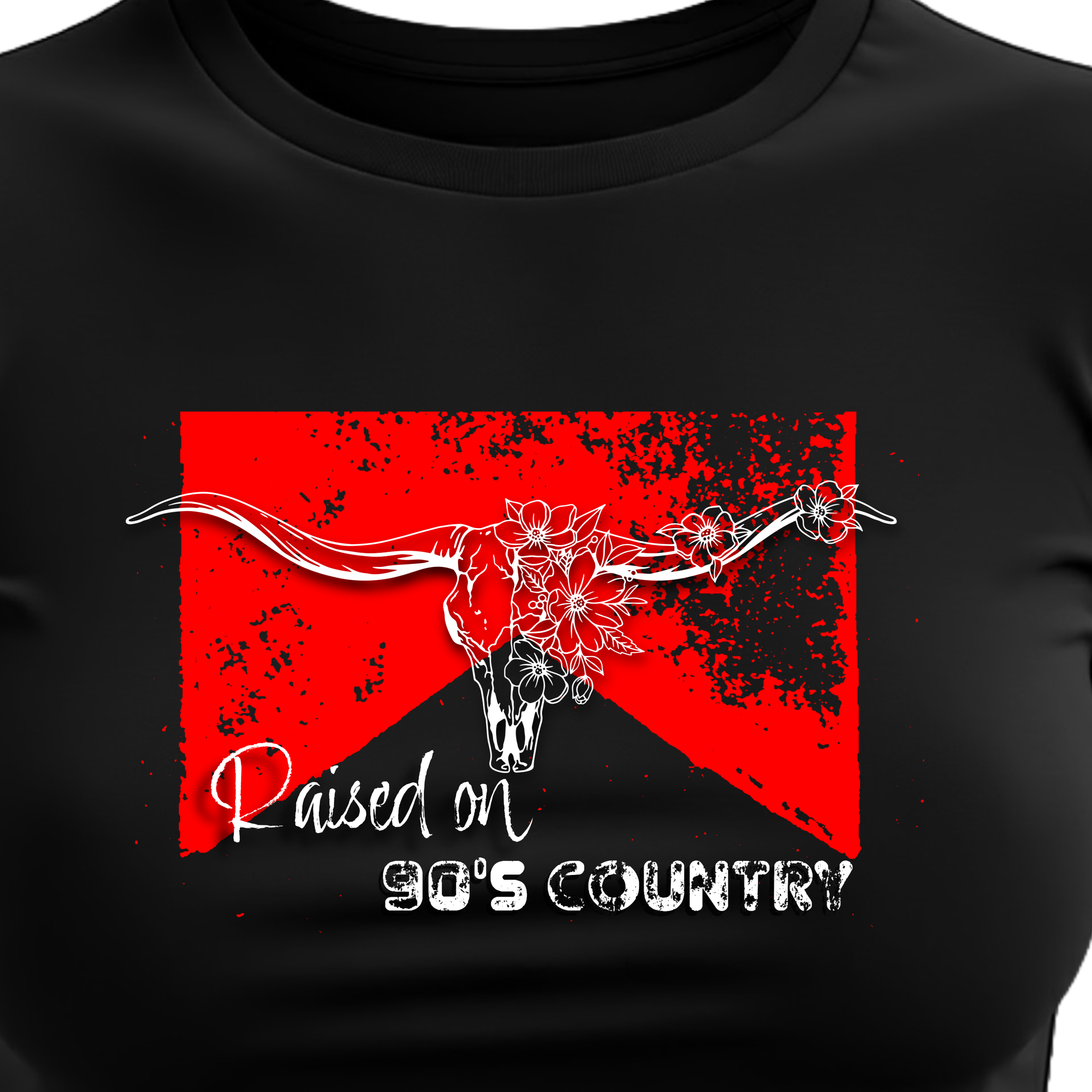 HALLOWEEN SHIRTS-Third Coast Designs-Custom Graphics-Edgy Shirts-Eccentric Designs-Custom Graphic Design Gifts for Her- Custom Graphic Design Gifts for Him-Raised On 90's Country-Black Tee Zoom.png