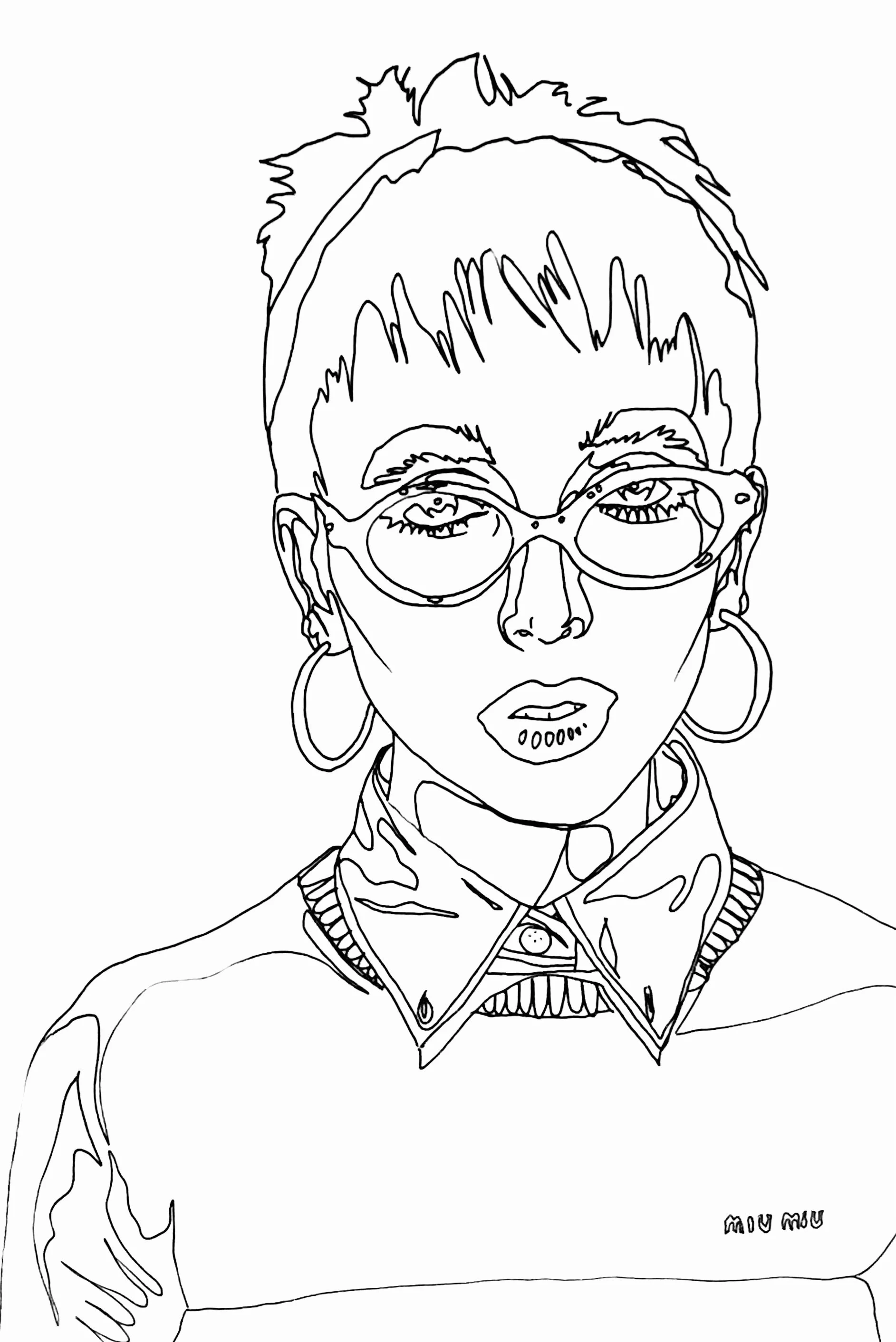 A5 Black Fine Liner Outline illustration on paper