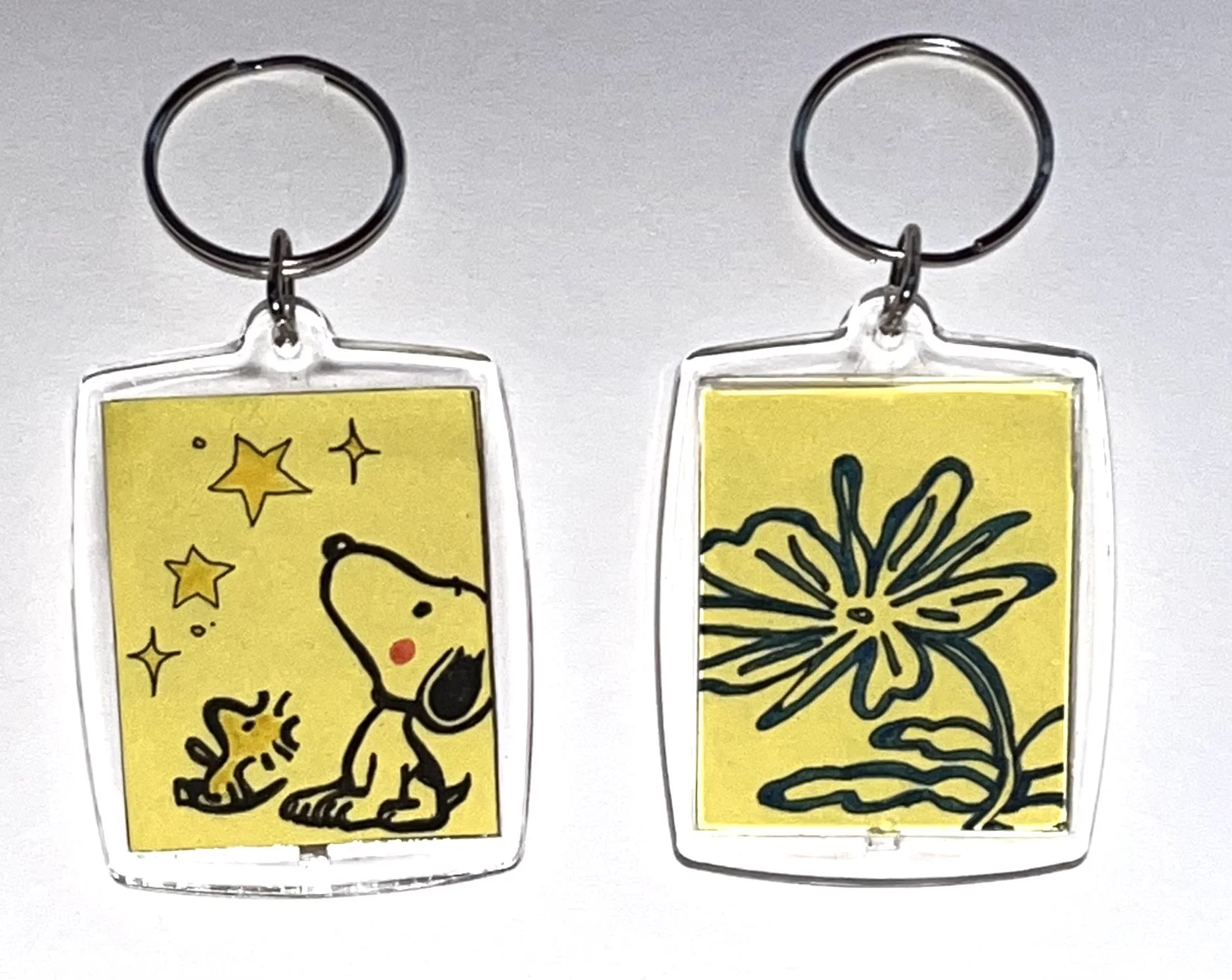 Hand Drawn Snoopy and Floral Illustrations (Front Designs), 50x35mm. Fine liner 0.1mm + Staedtler Fibre Tip Pens 1.0mm (2025)