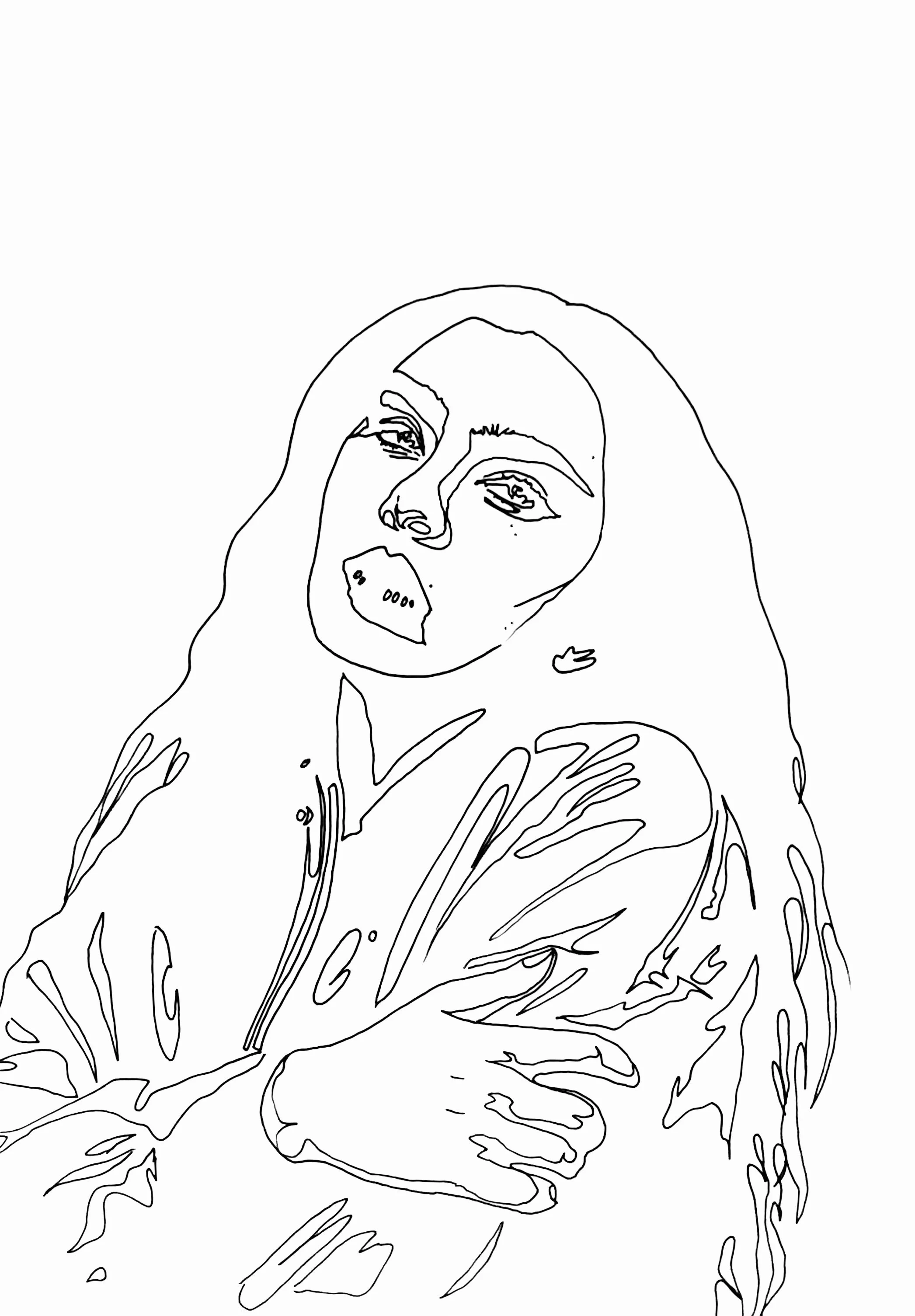 A5 Black Fine Liner Outline illustration on paper