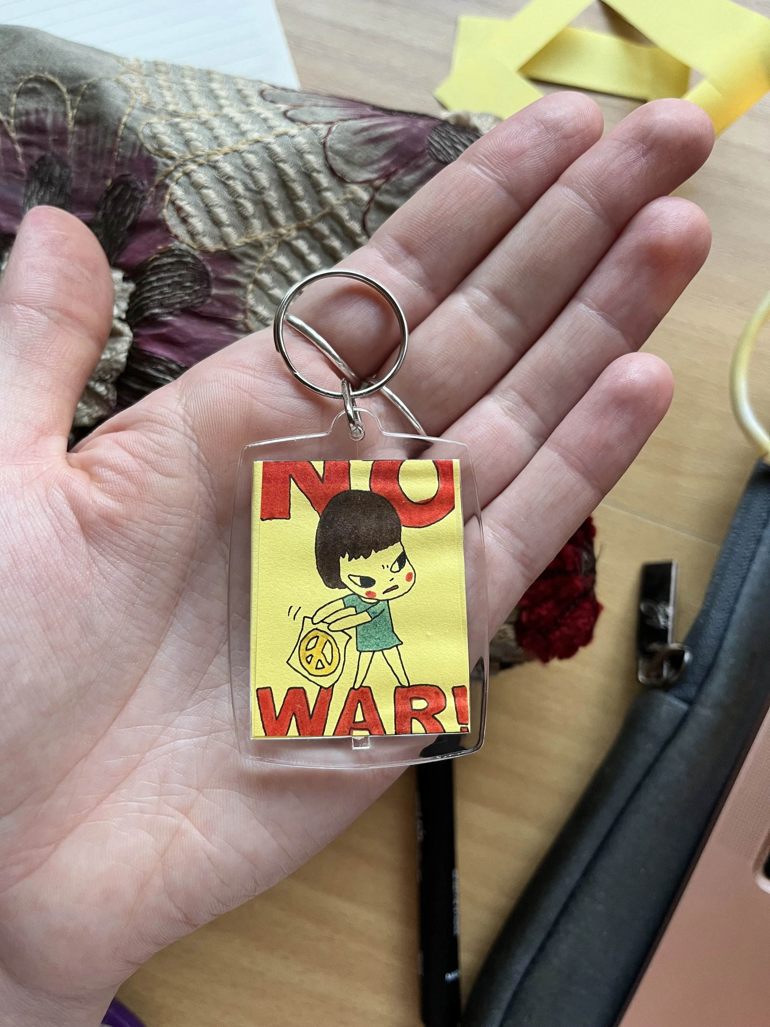 Hand Drawn Yoshitomo Nara Inspired Illustration (Back Design), 50x35mm. Fine liner 0.1mm + Staedtler Fibre Tip Pens 1.0mm (2025)