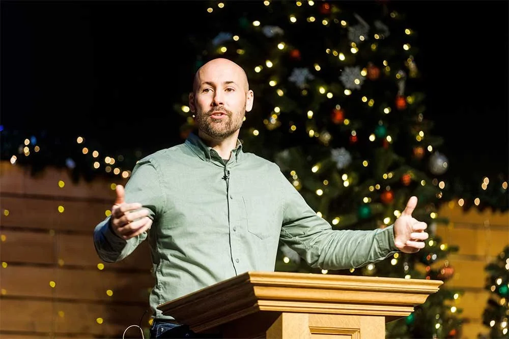 Pastor preaching from the pulpit