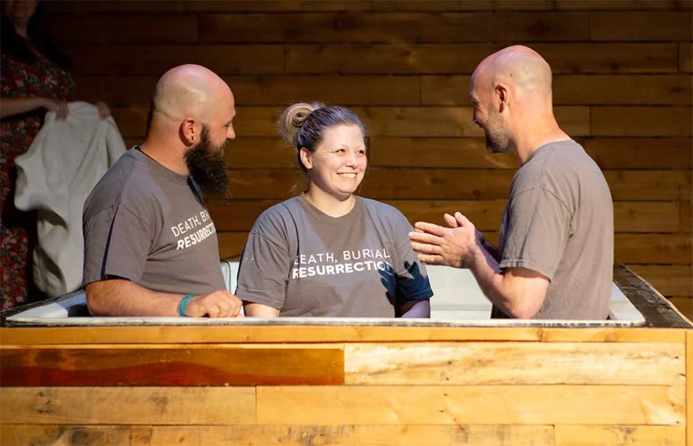 Woman about to be baptized at Harbor Church