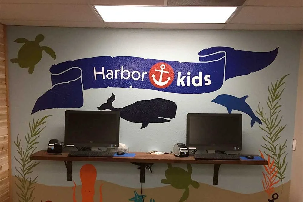 Harbor Kids checkin station at Harbor Church