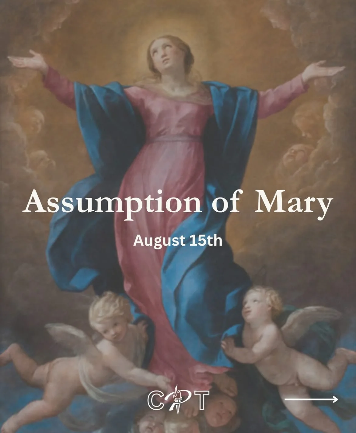 Today, the church celebrates the Solemnity of the Assumption of the Blessed Virgin Mary. This Holy Day signifies that Catholics must attend mass today. Have a great day!