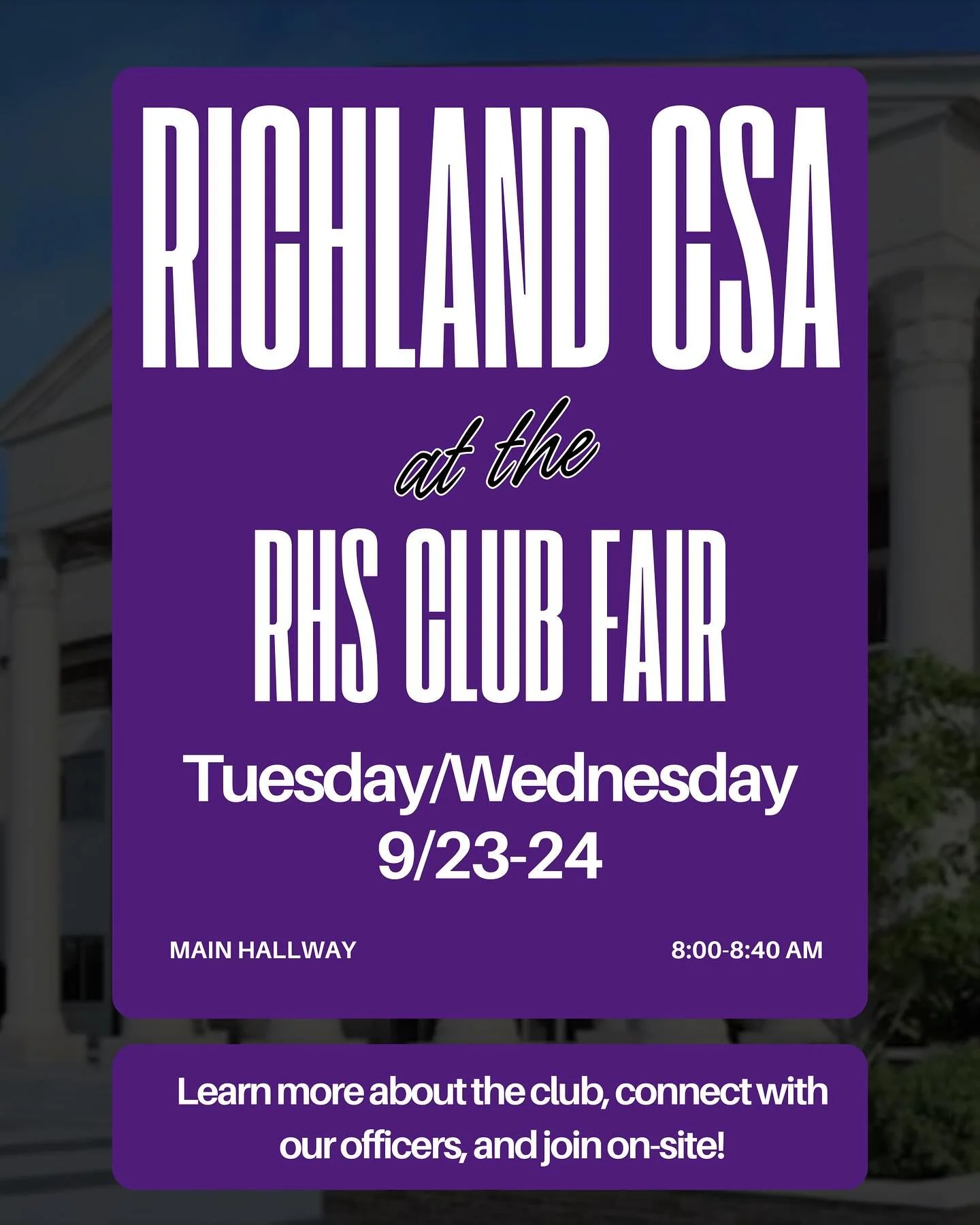 Can&rsquo;t wait to see everyone at our club fair tomorrow morning!!