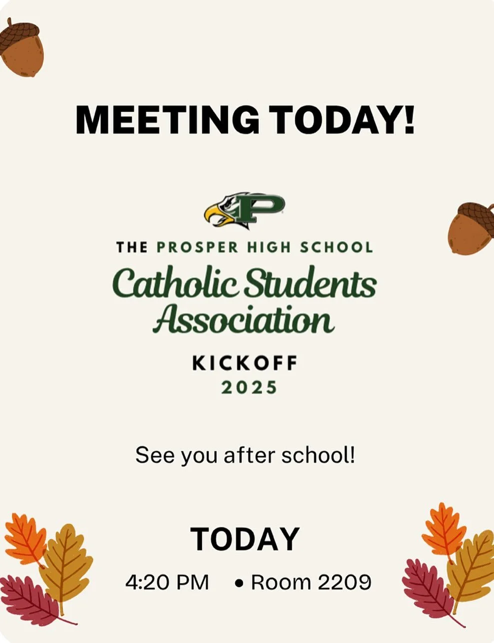 📣BIG NEWS📣 The first meeting will be held today after school in Room 2209. We hope to see you all there!
