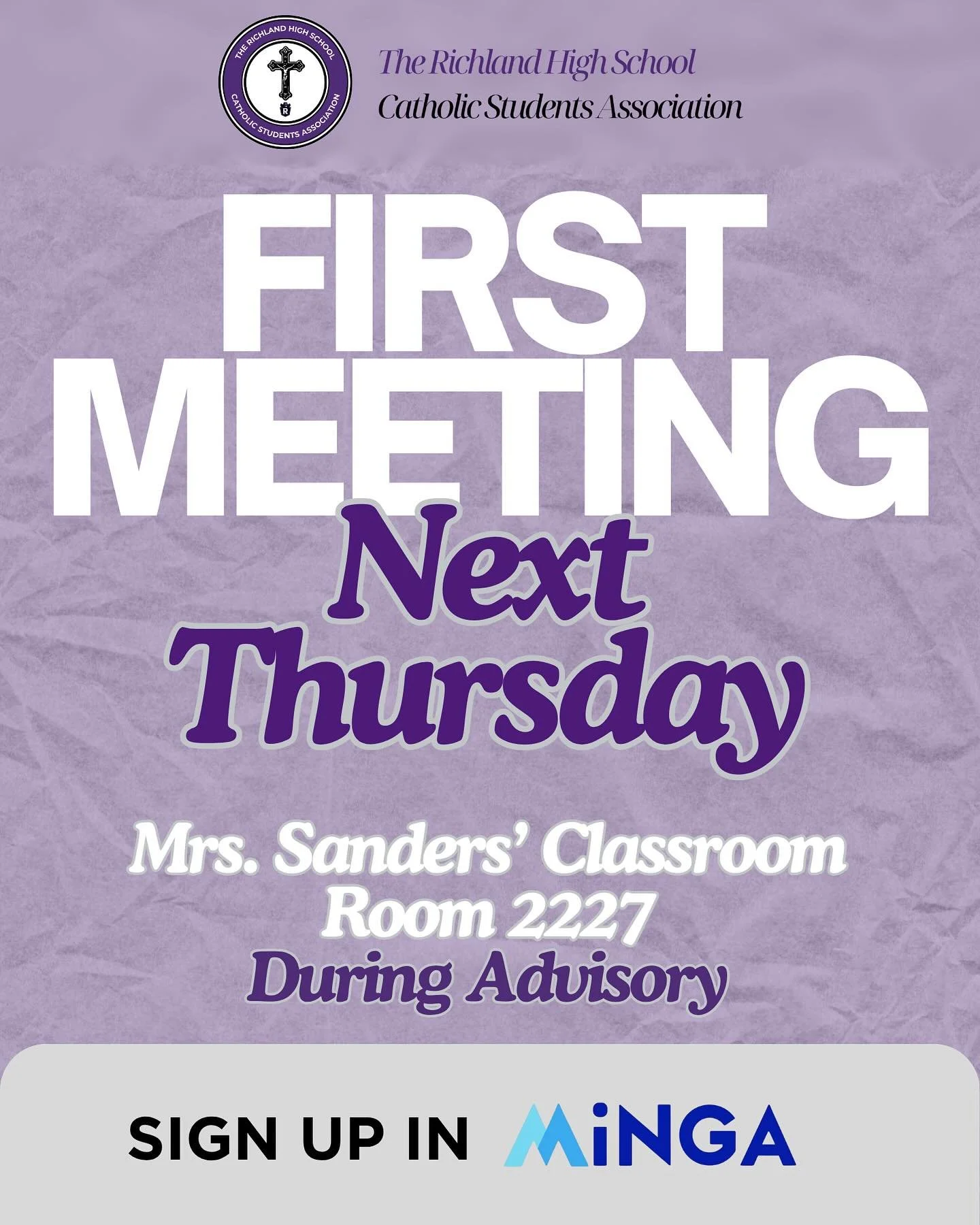 Our first meeting is next week!! Be there and bring your friends!!💜💜