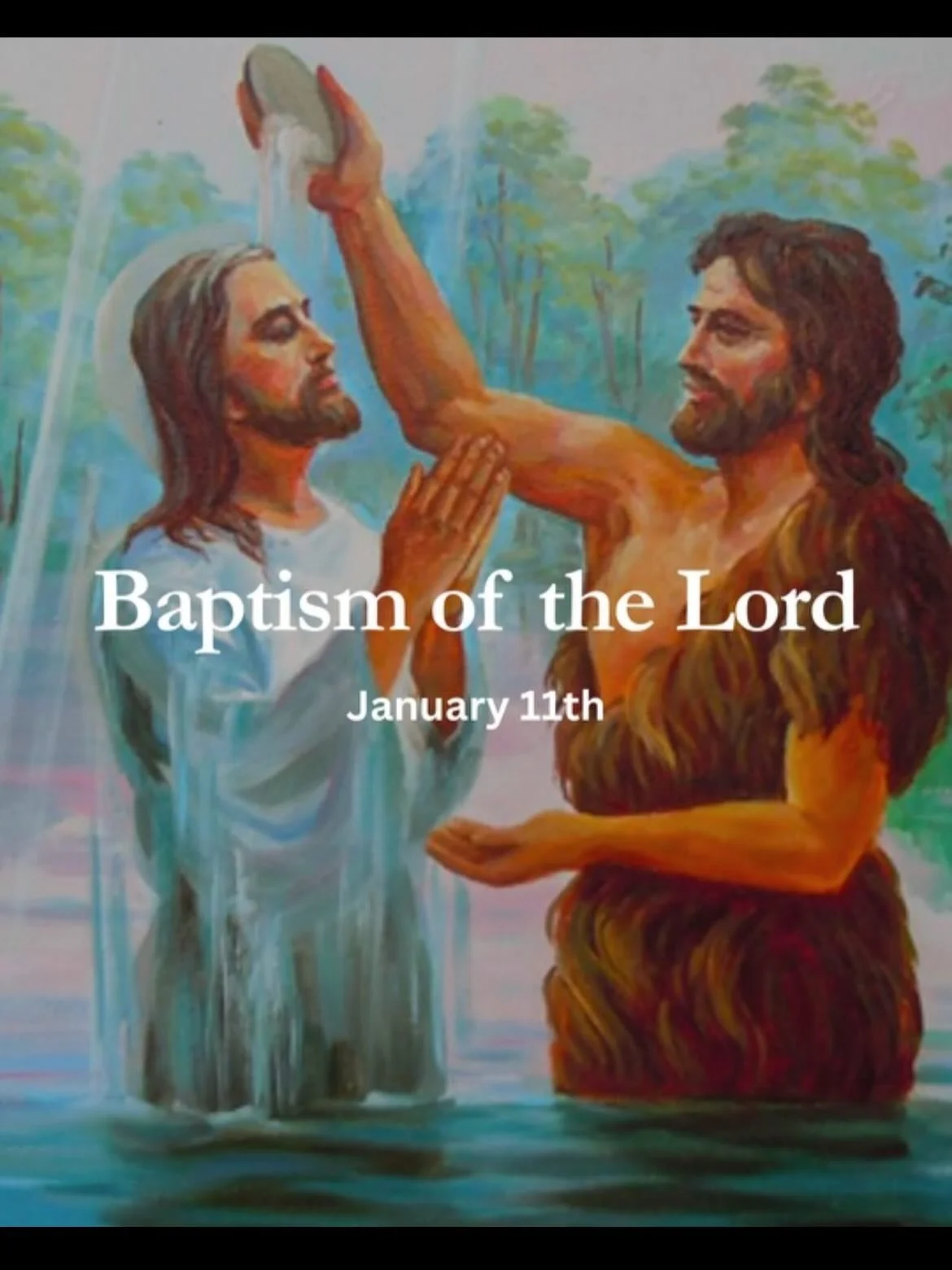 Today, the Church commemorates the baptism of Jesus in the Jordan River by St. John the Baptist and the end of the Christmas season.