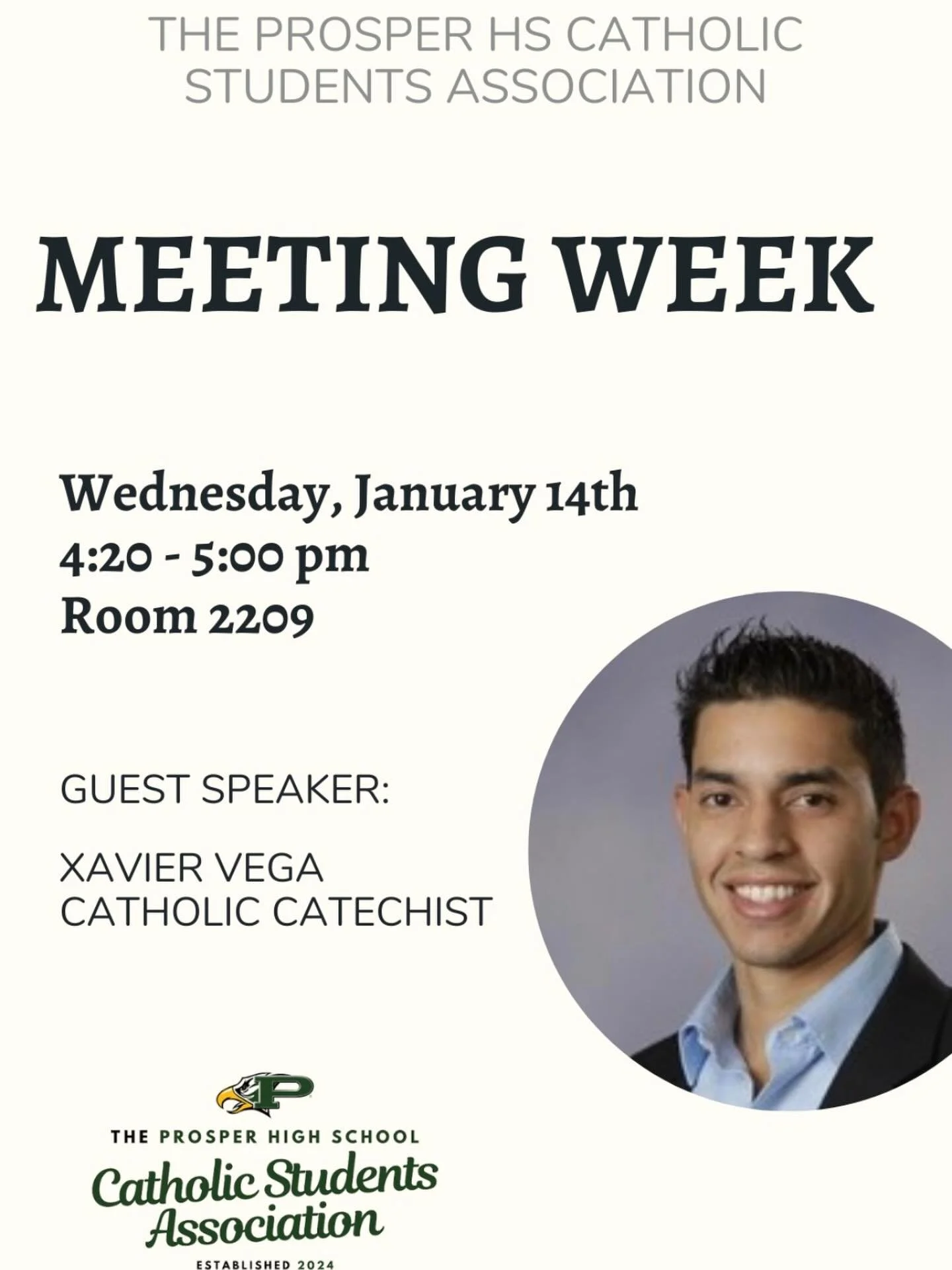 It&rsquo;s MEETING WEEK! This Wednesday in Room 2209 we have guest speaker Xavier Vega talking to us. We hope to see everyone there!