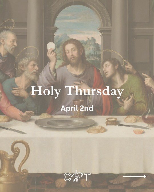 Today is Holy Thursday, and today we commemorate the Last Supper. At the Last Supper, we also say the institution of the Eucharist.