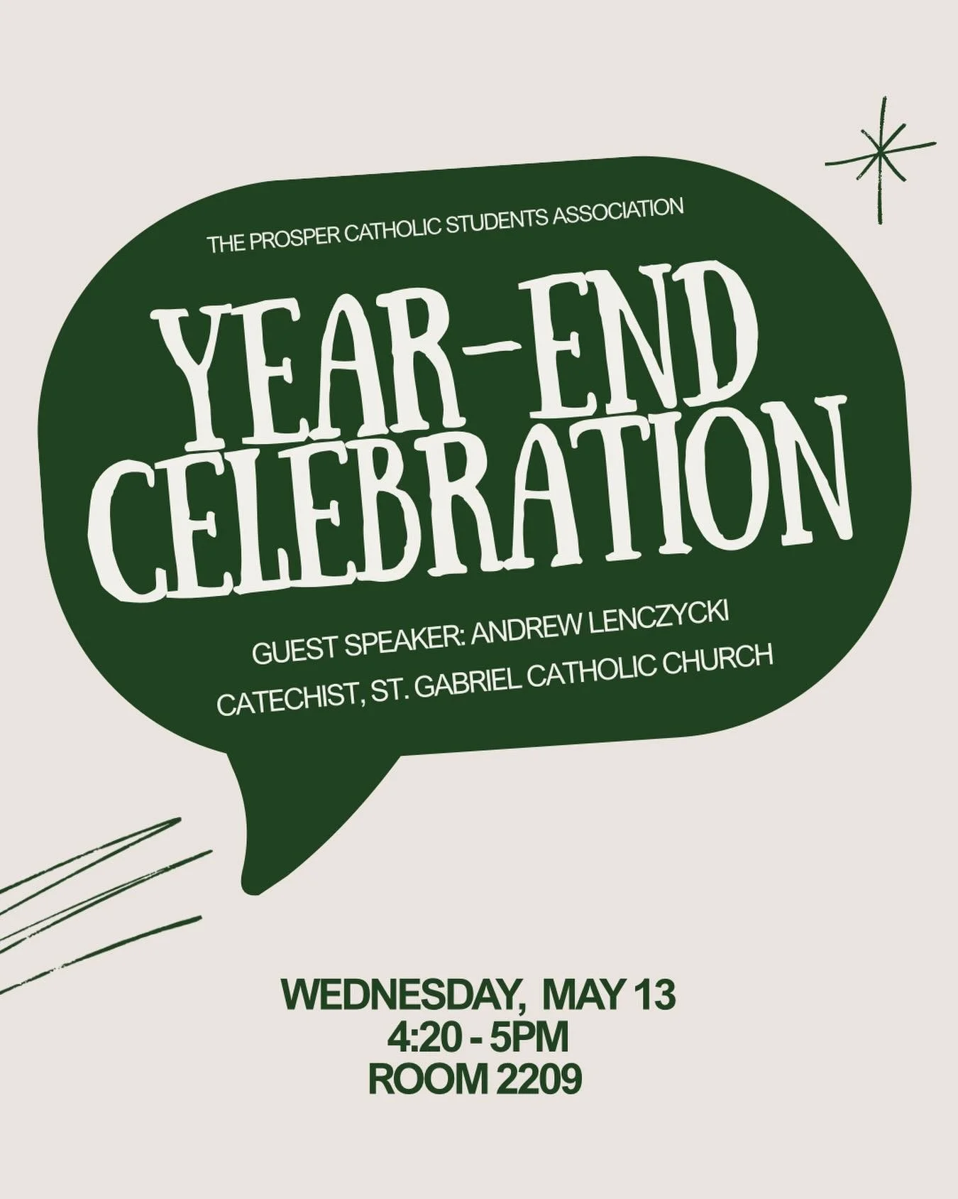 Come join us for our year-end celebration tomorrow in room 2209! We hope to see everyone there!