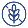 Gluten-free icon with a wheat symbol crossed out